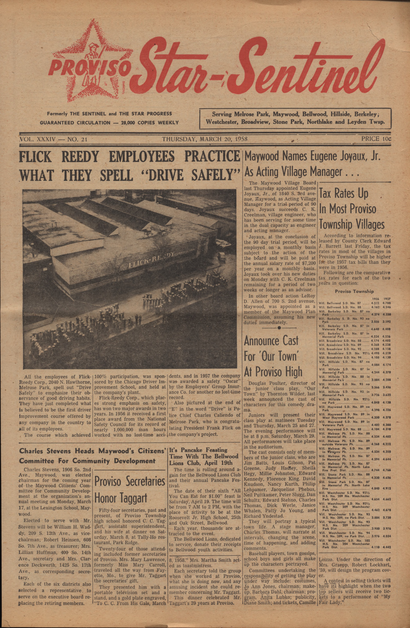 Proviso Star-Sentinel – 19580320