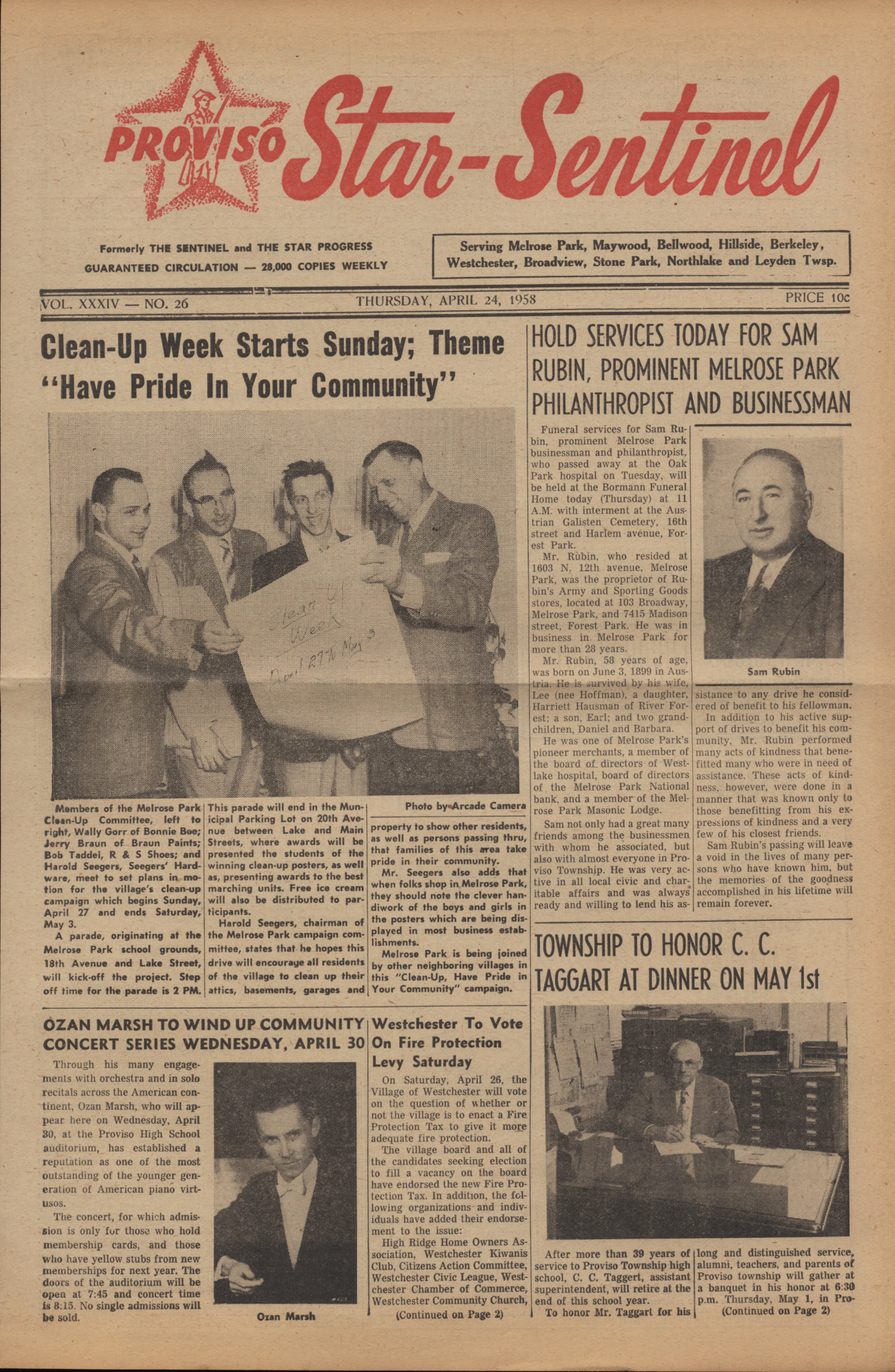 Proviso Star-Sentinel – 19580424