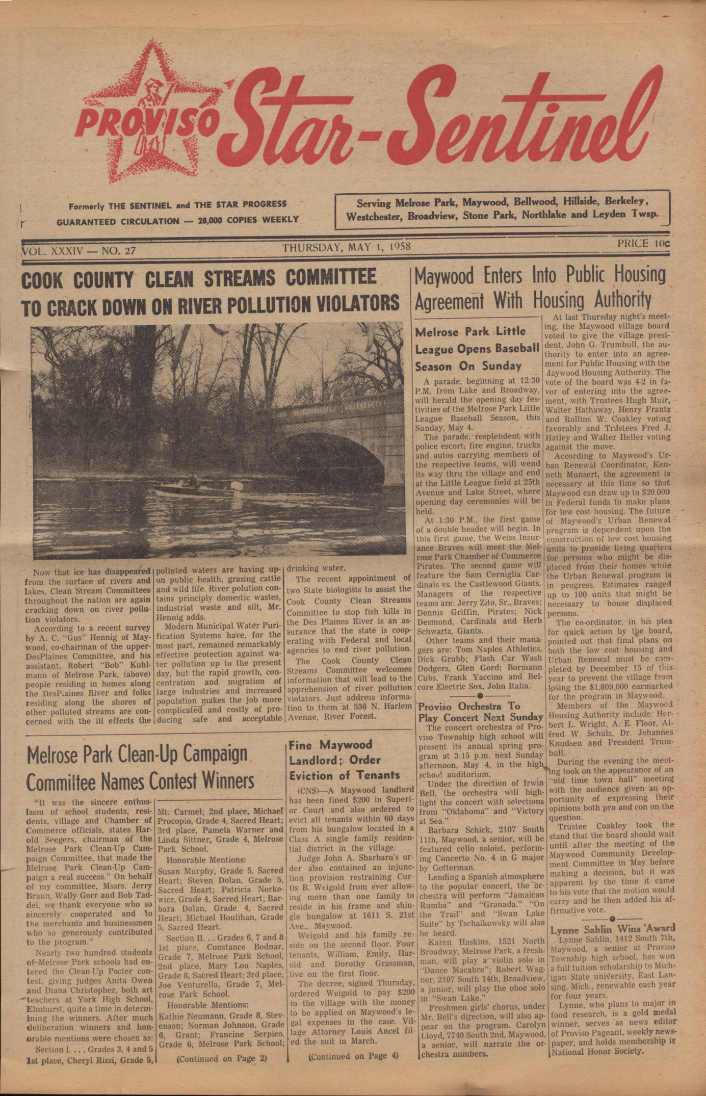 Proviso Star-Sentinel – 19580501