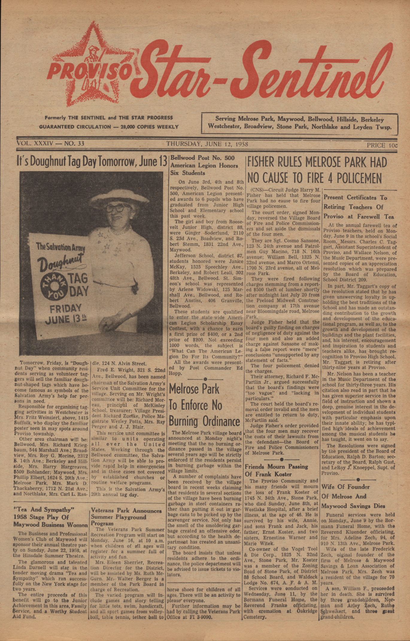 Proviso Star-Sentinel – 19580612