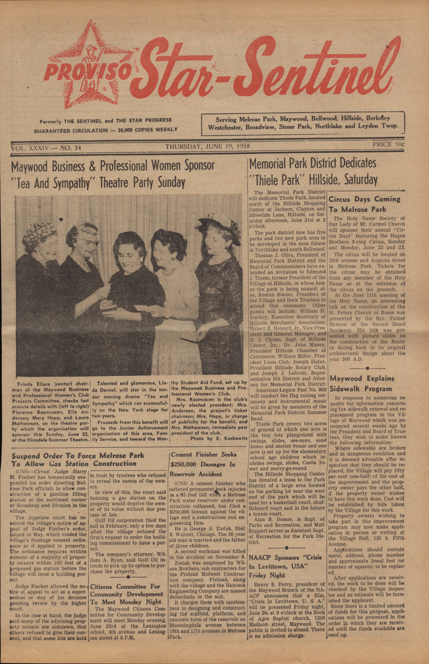 Proviso Star-Sentinel – 19580619