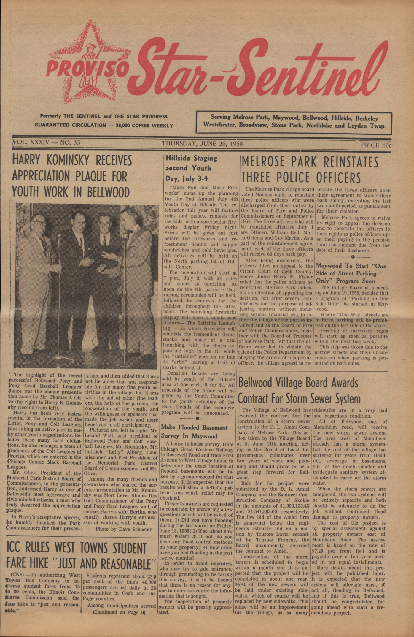 Proviso Star-Sentinel – 19580626