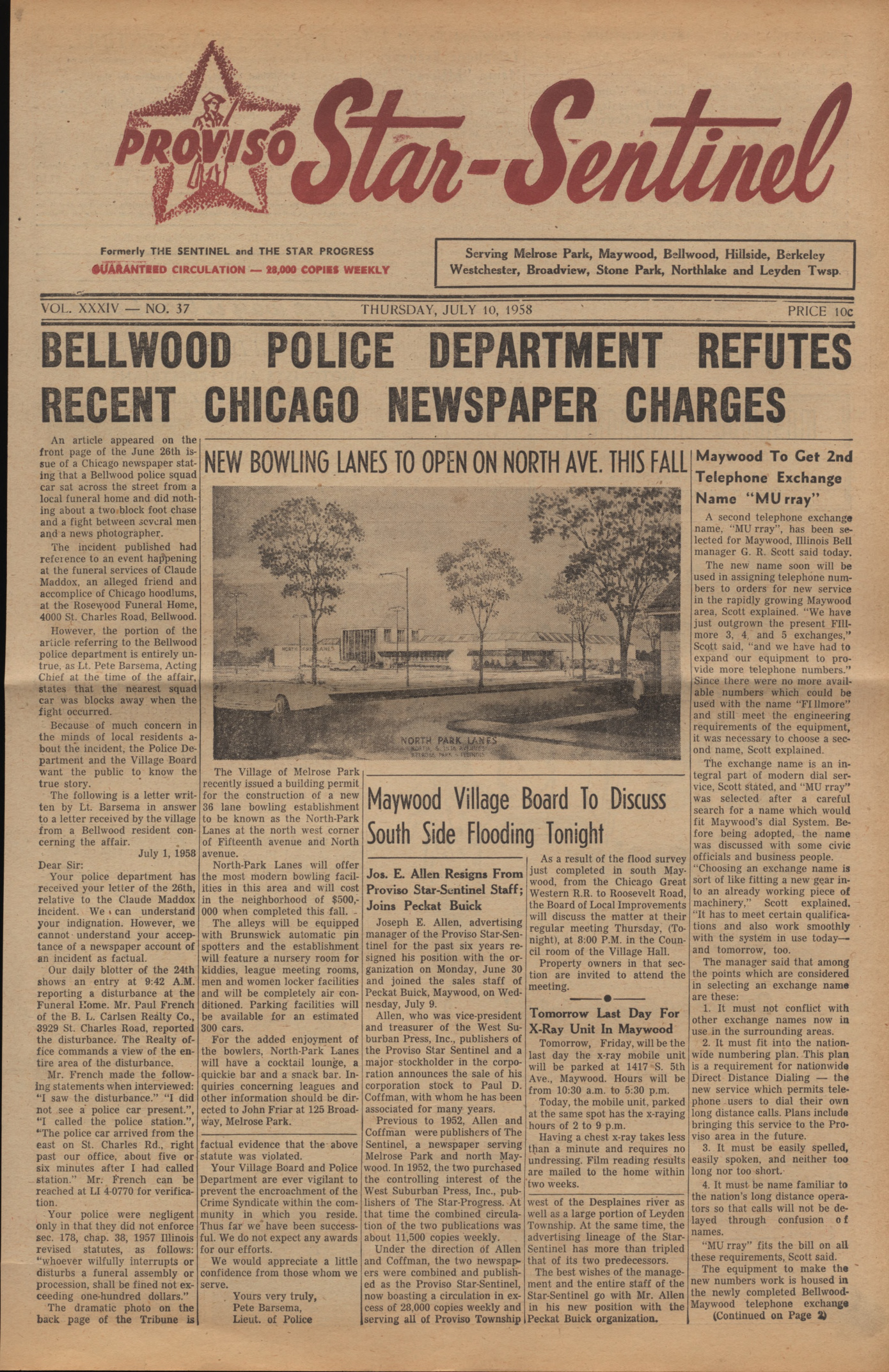 Proviso Star-Sentinel – 19580710