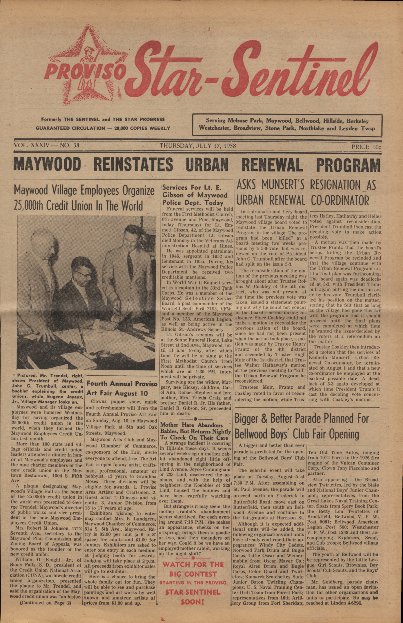 Proviso Star-Sentinel – 19580717