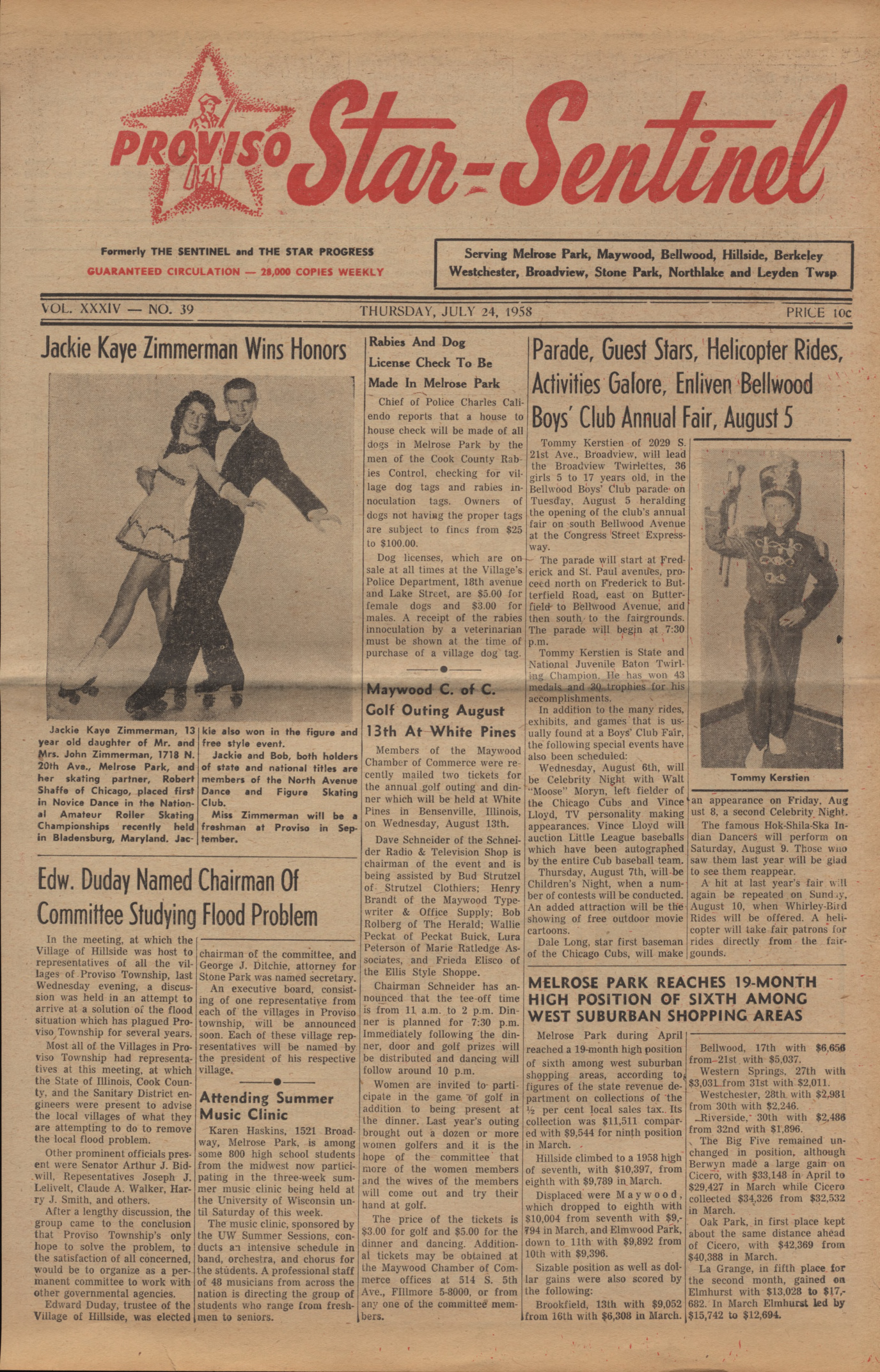 Proviso Star-Sentinel – 19580724