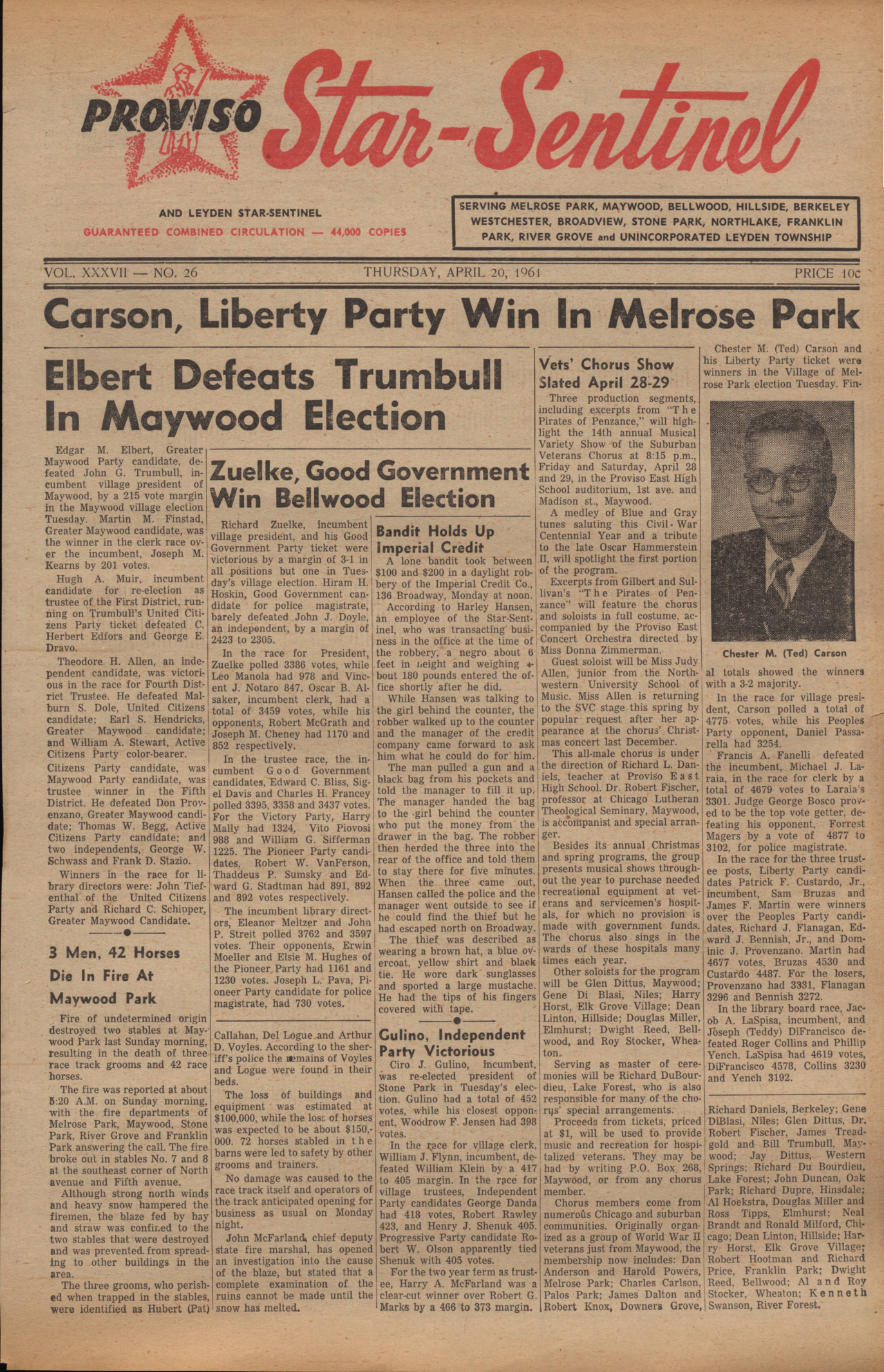 Proviso Star-Sentinel – 19610420