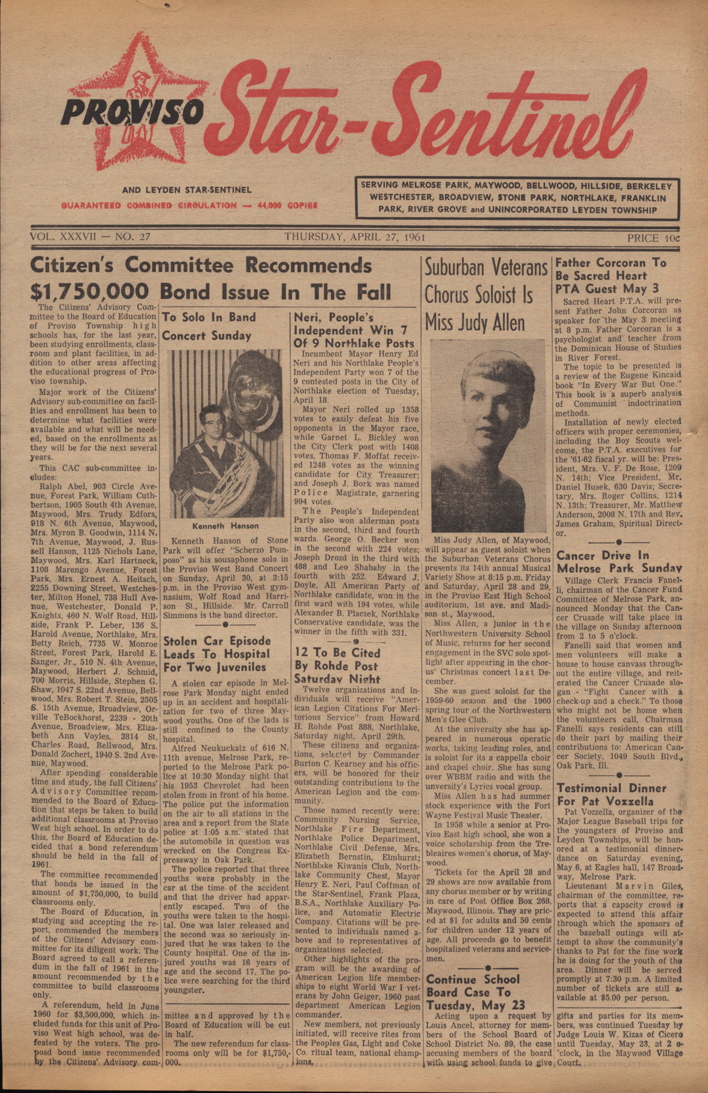 Proviso Star-Sentinel – 19610427
