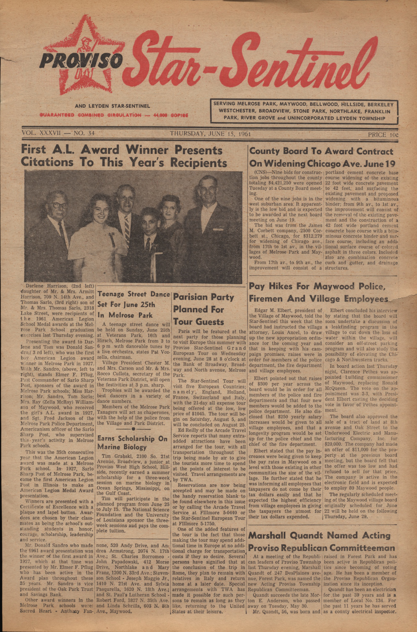 Proviso Star-Sentinel – 19610615