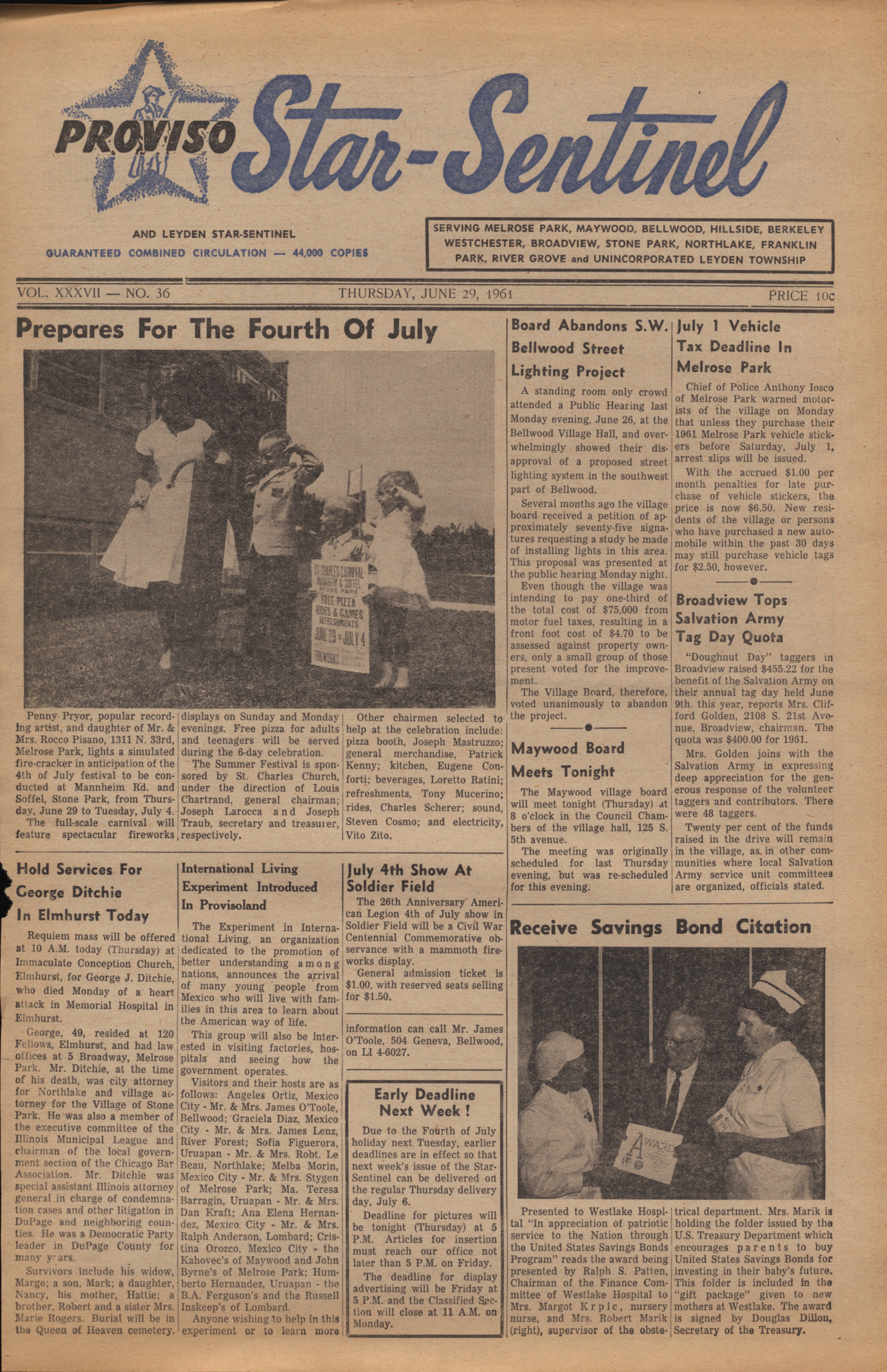 Proviso Star-Sentinel – 19610629