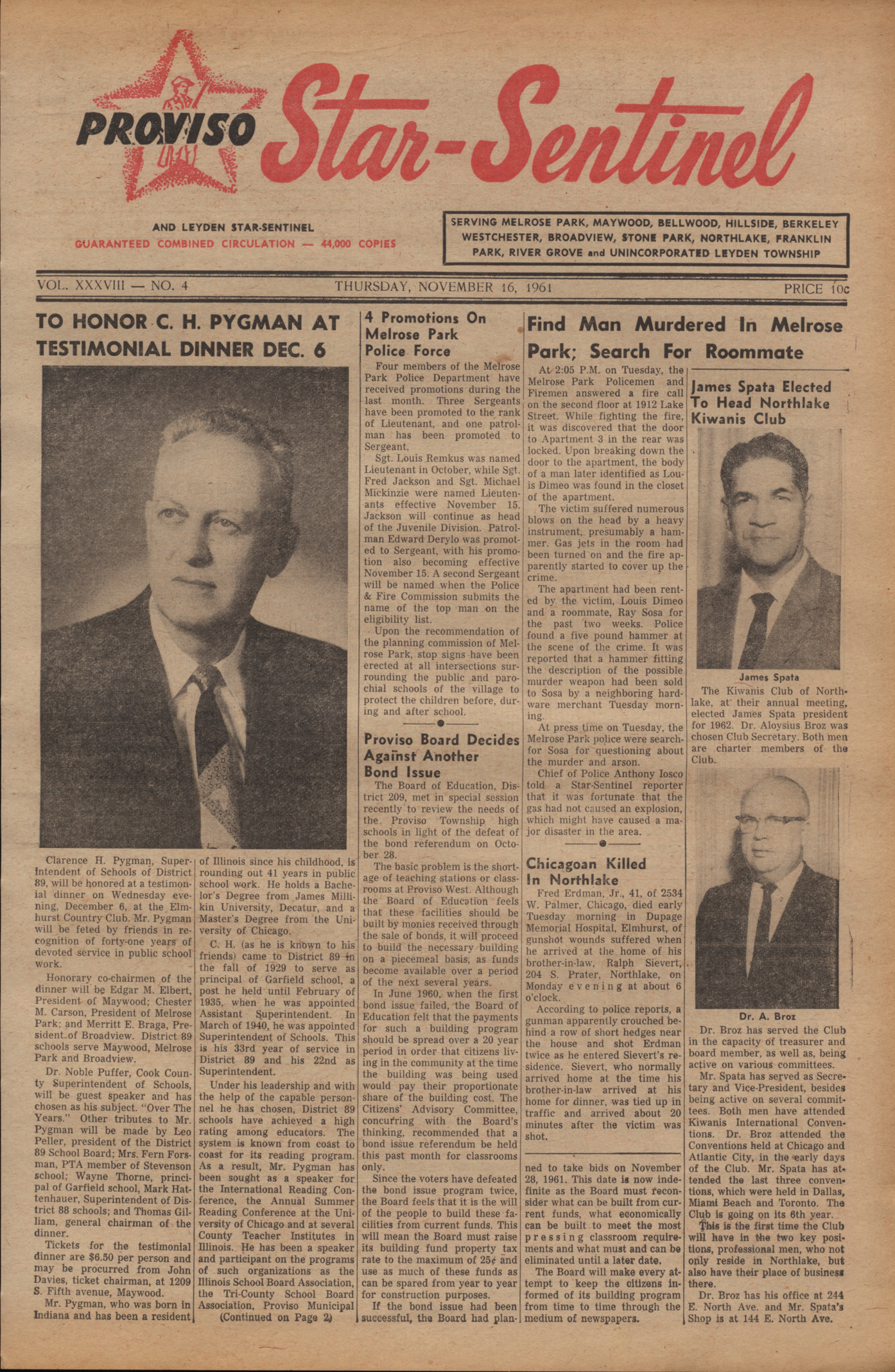 Proviso Star-Sentinel – 19611116