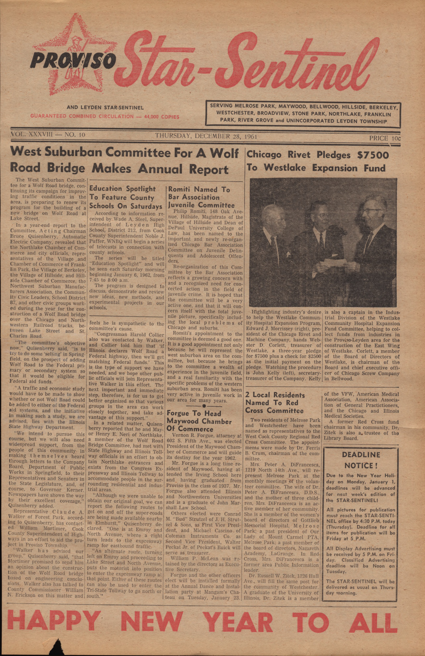 Proviso Star-Sentinel – 19611228
