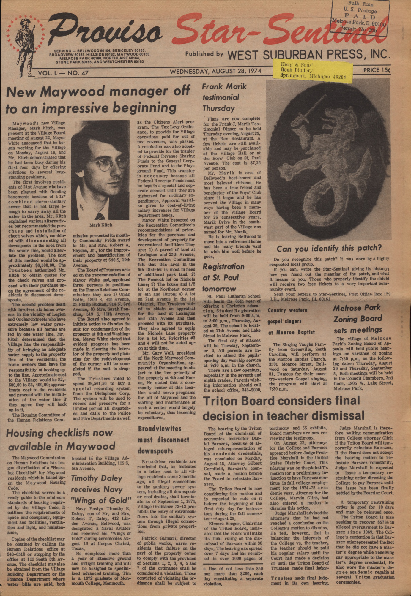 Proviso Star-Sentinel – 19740828