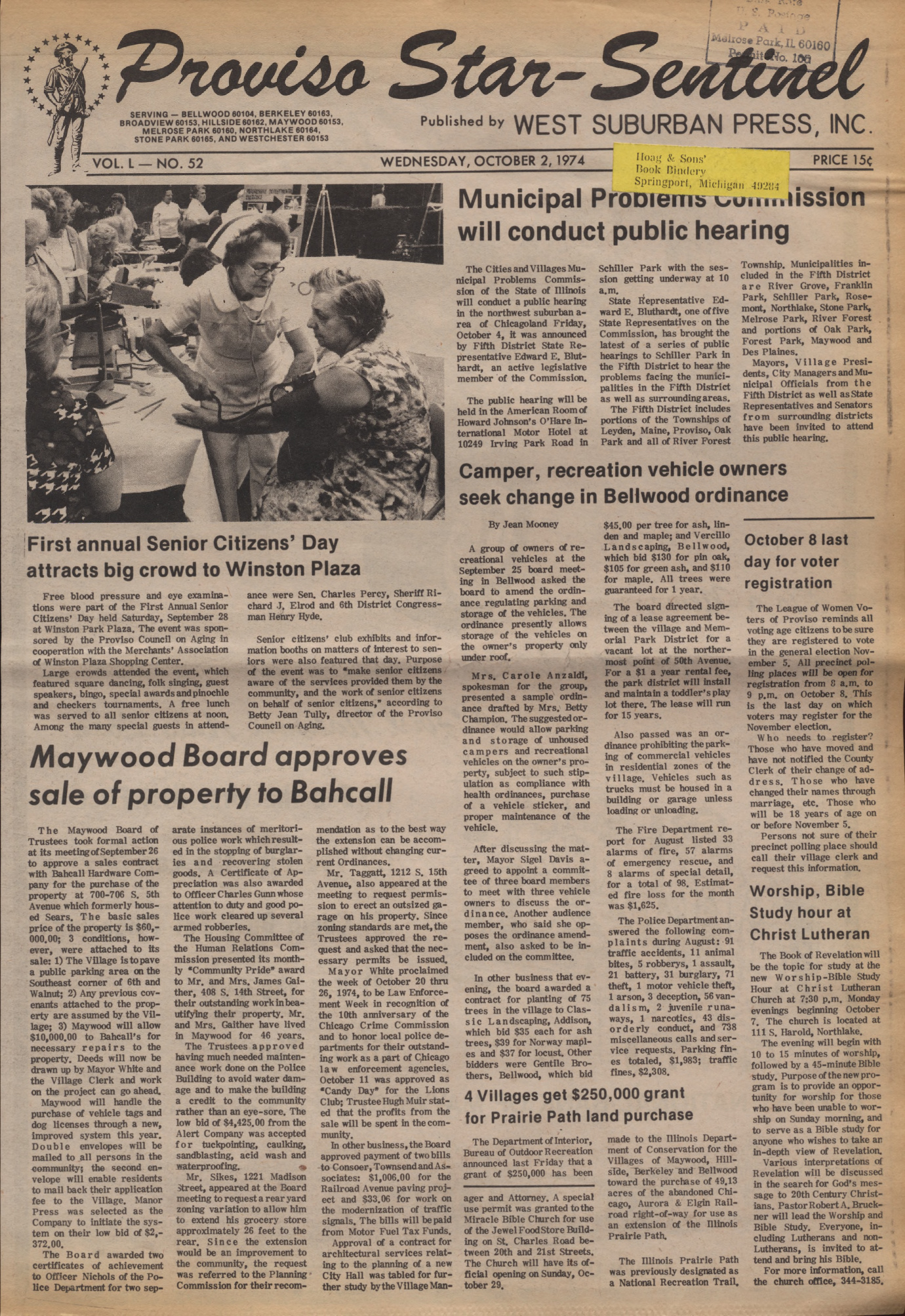 Proviso Star-Sentinel – 19741002