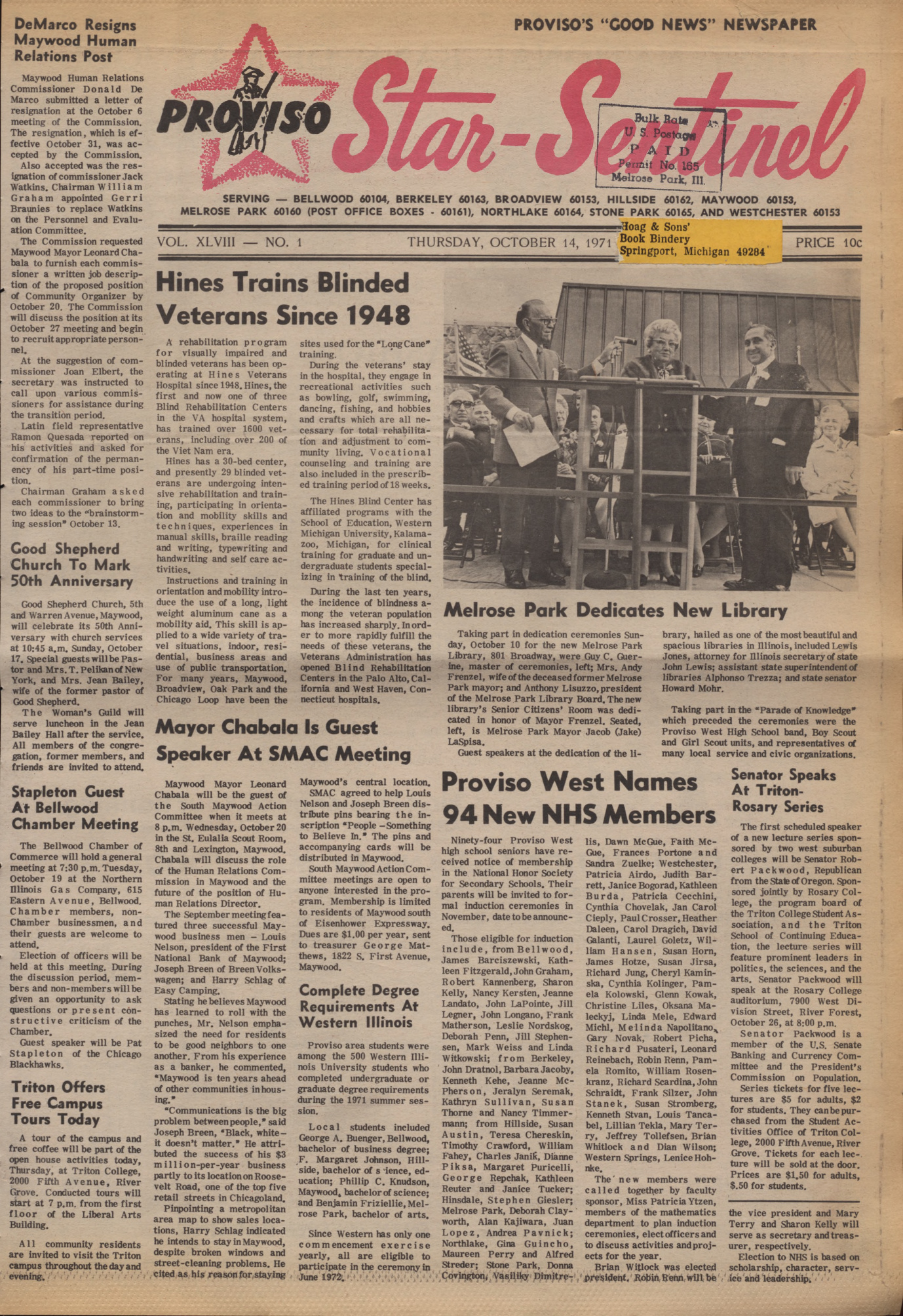 Proviso Star-Sentinel – 19711014
