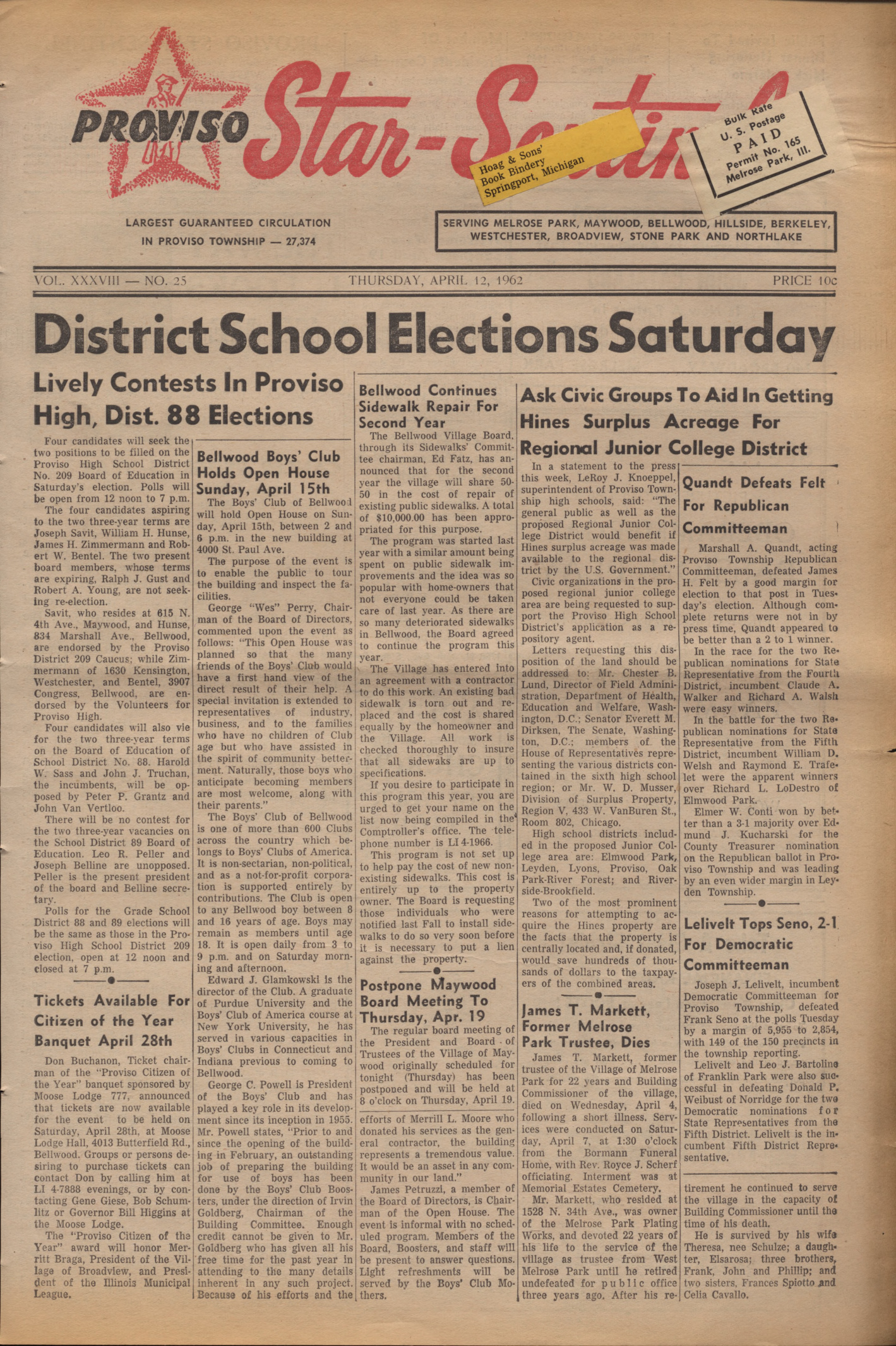 Proviso Star-Sentinel – 19620412