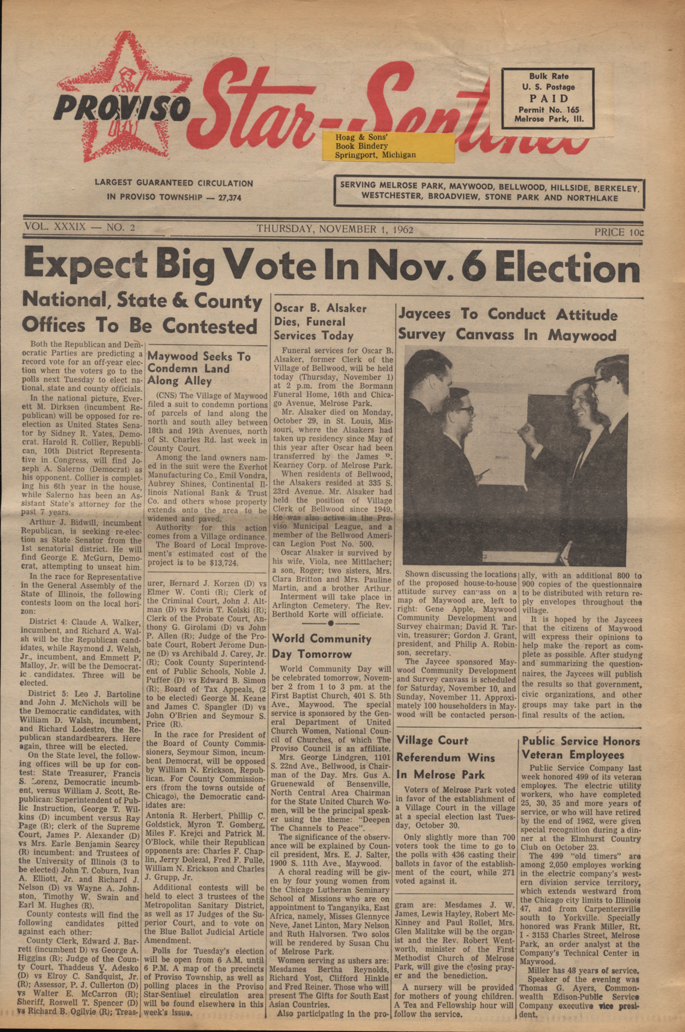 Proviso Star-Sentinel – 19621101