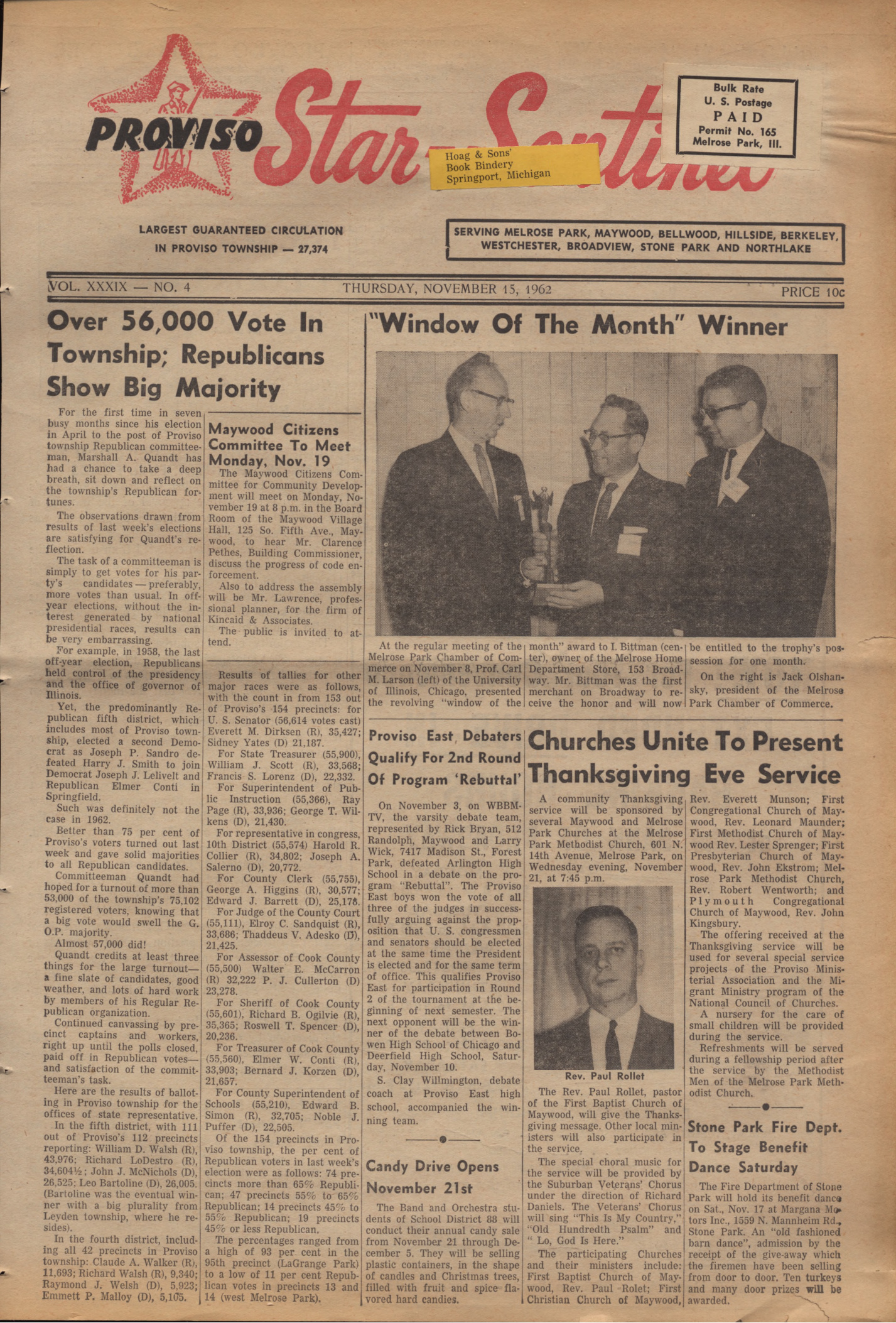 Proviso Star-Sentinel – 19621115