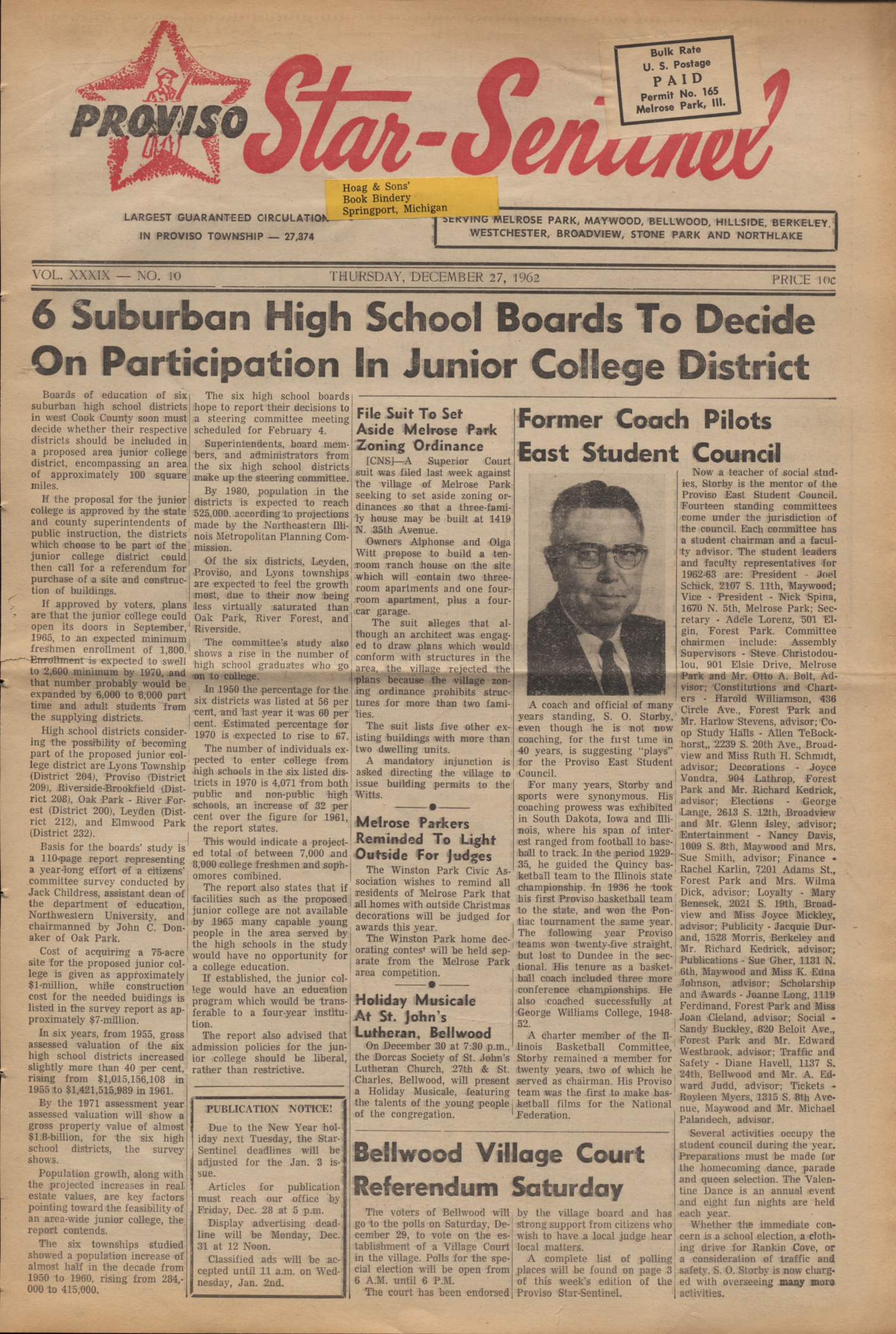 Proviso Star-Sentinel – 19621227