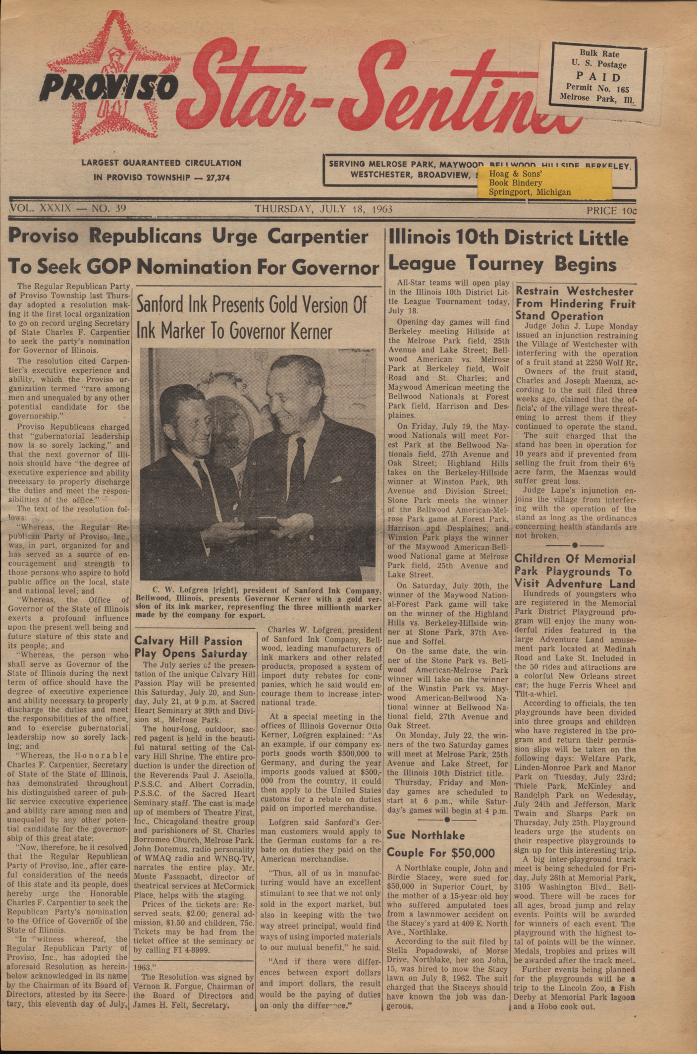 Proviso Star-Sentinel – 19630718