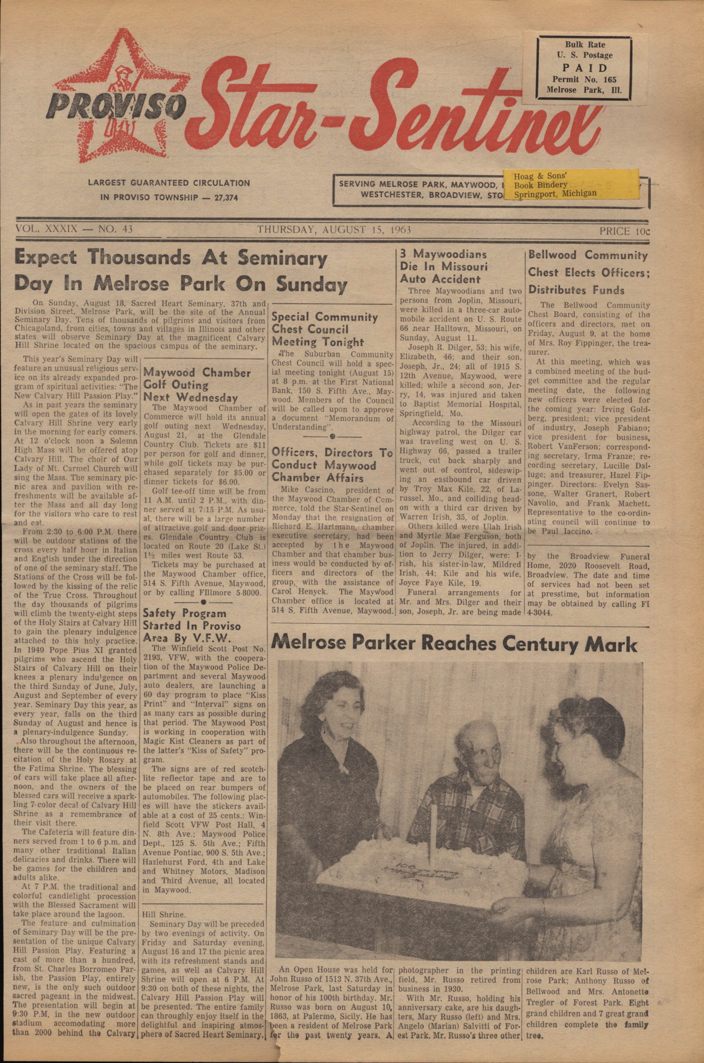 Proviso Star-Sentinel – 19630815
