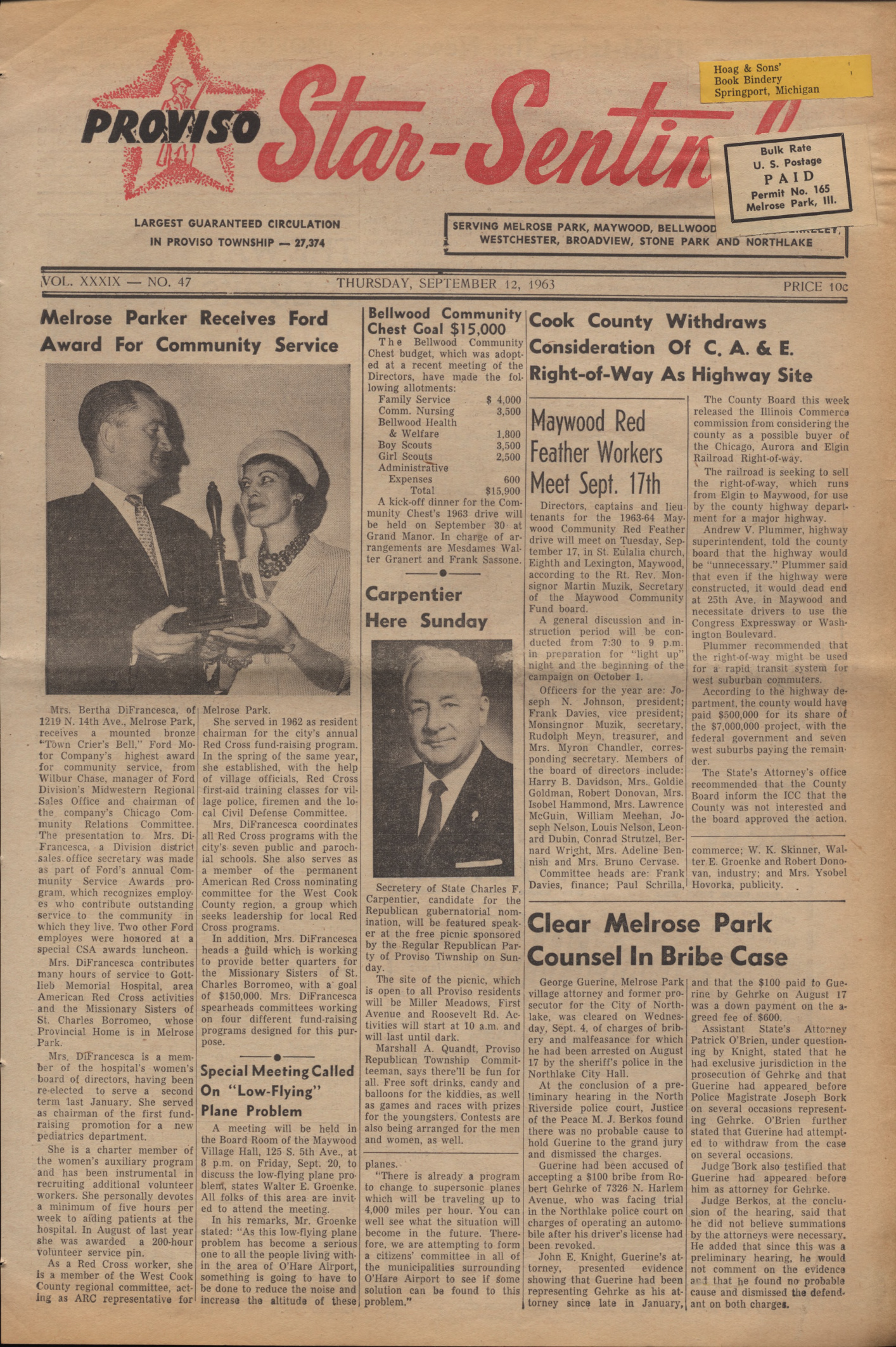 Proviso Star-Sentinel – 19630912