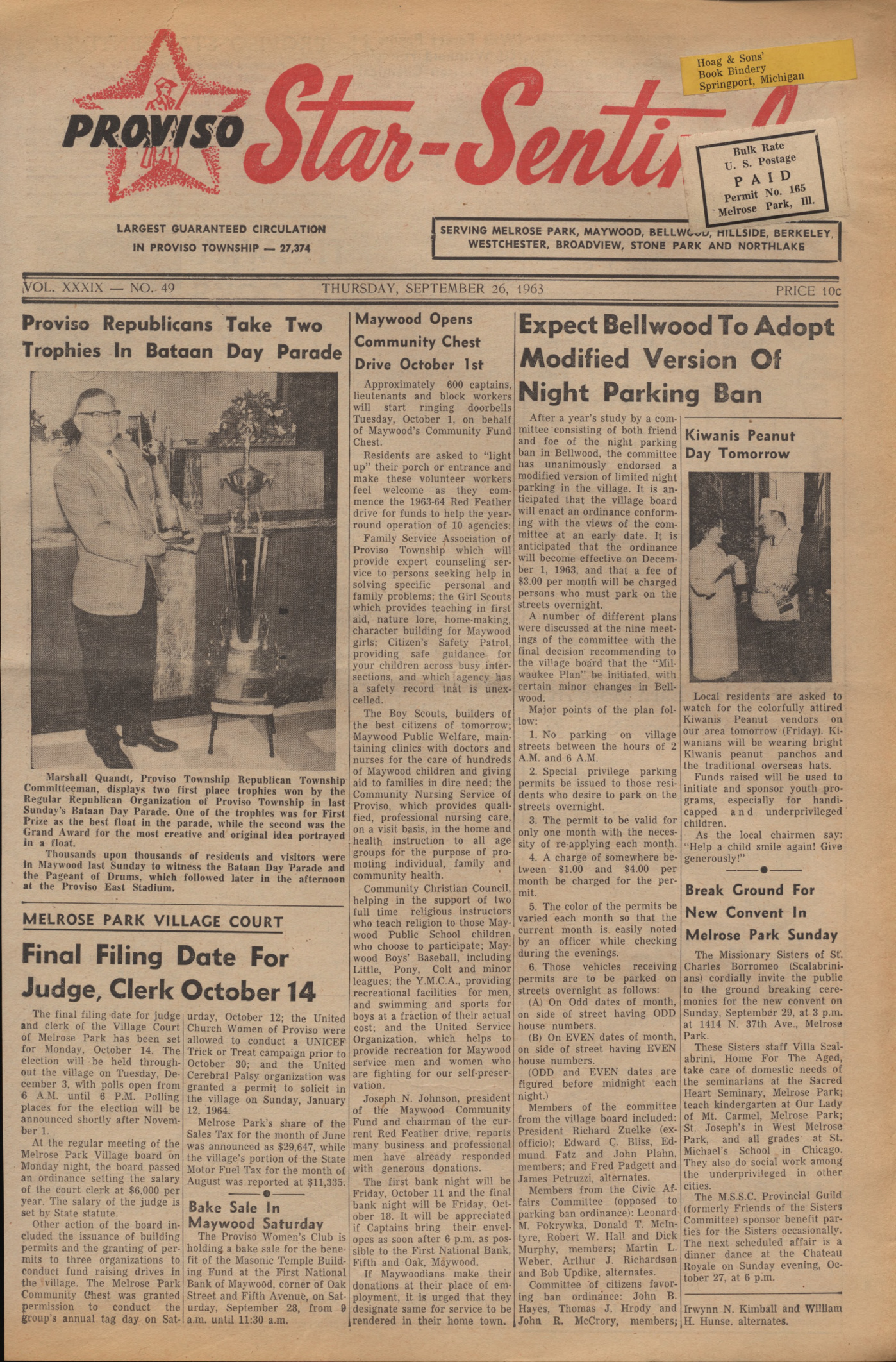 Proviso Star-Sentinel – 19630926