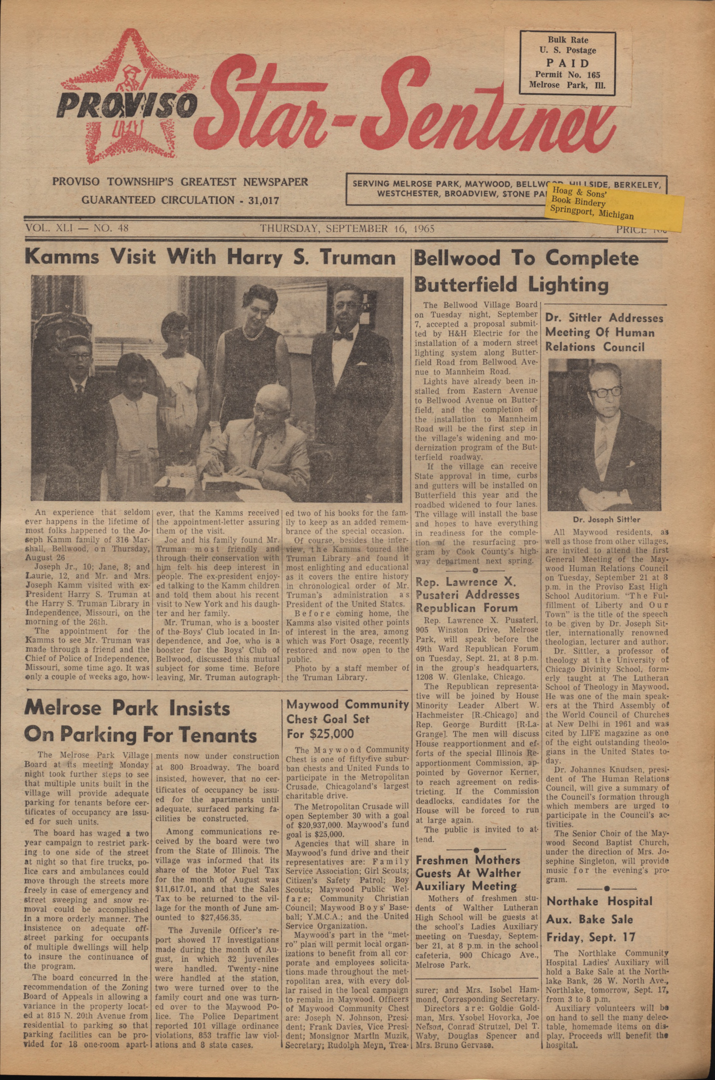 Proviso Star-Sentinel – 19650916