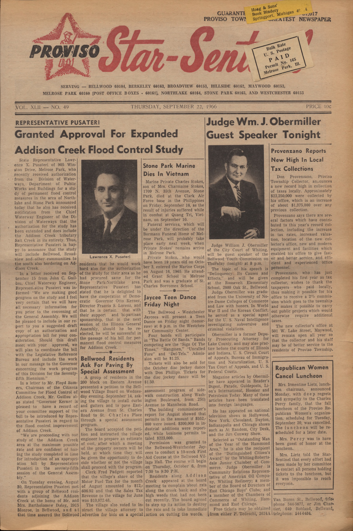 Proviso Star-Sentinel – 19660922
