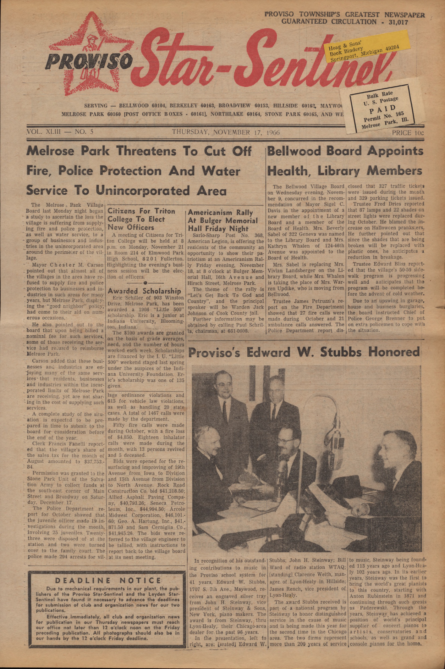 Proviso Star-Sentinel – 19661117