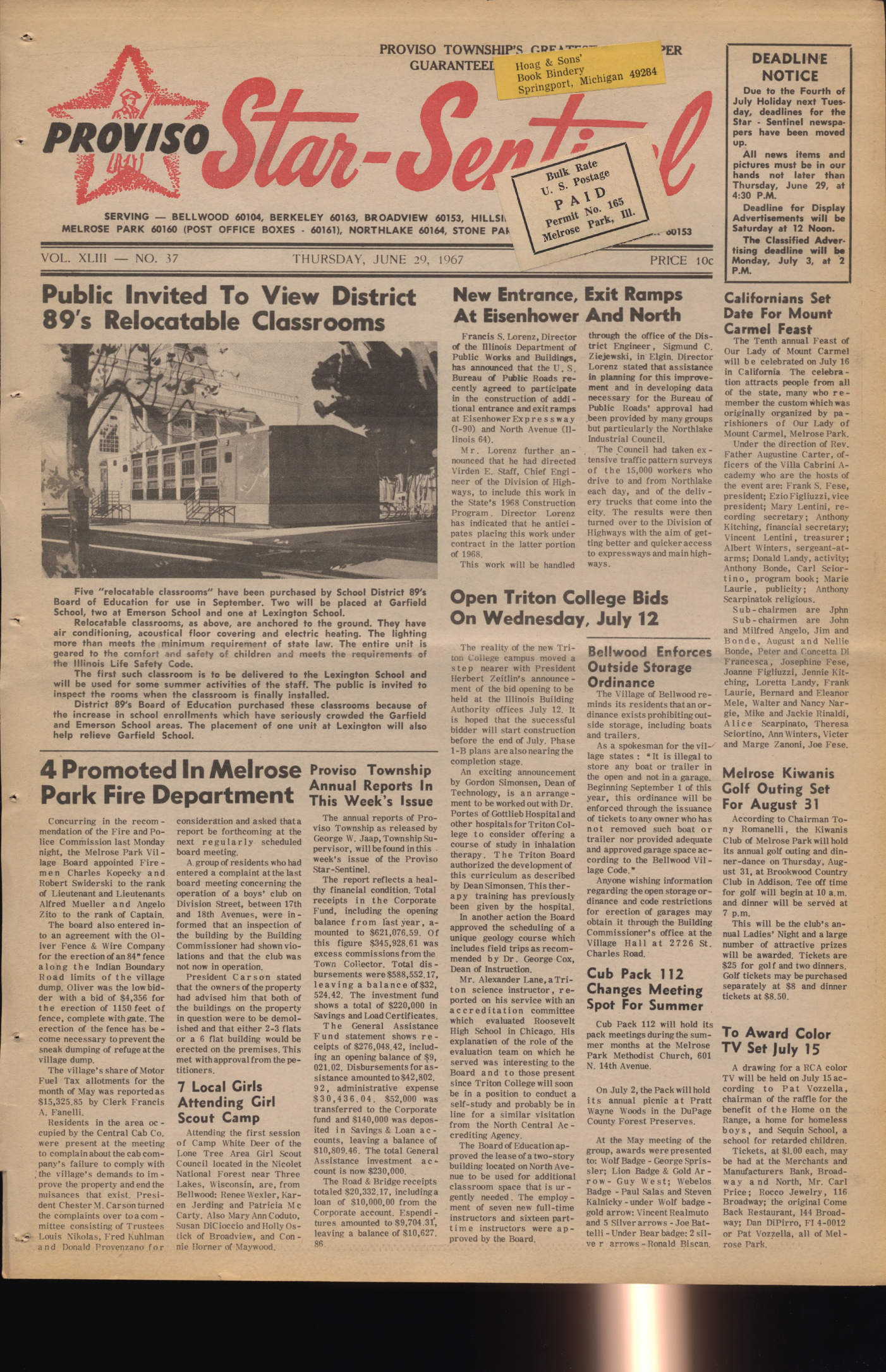 Proviso Star-Sentinel – 19670629
