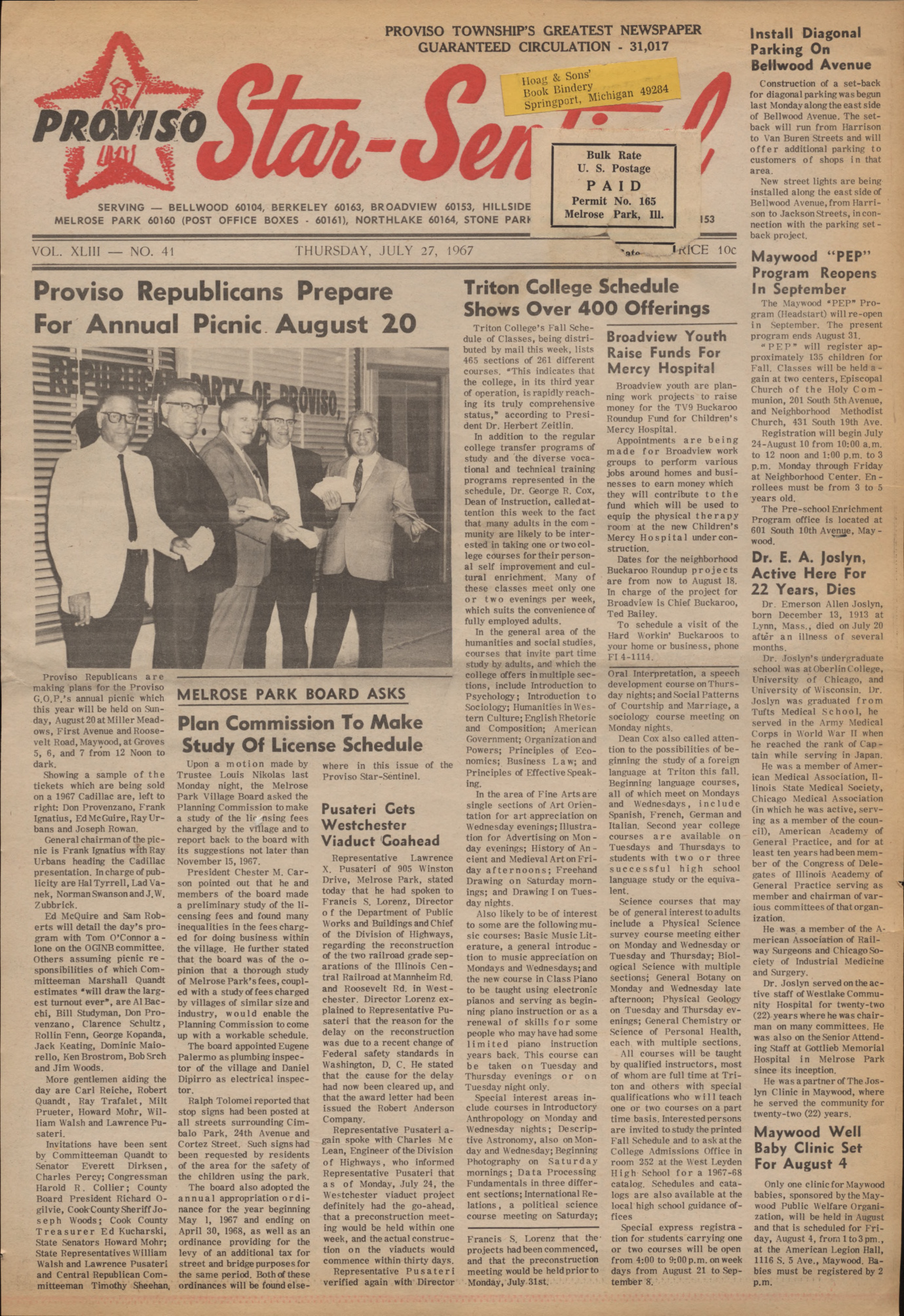 Proviso Star-Sentinel – 19670727