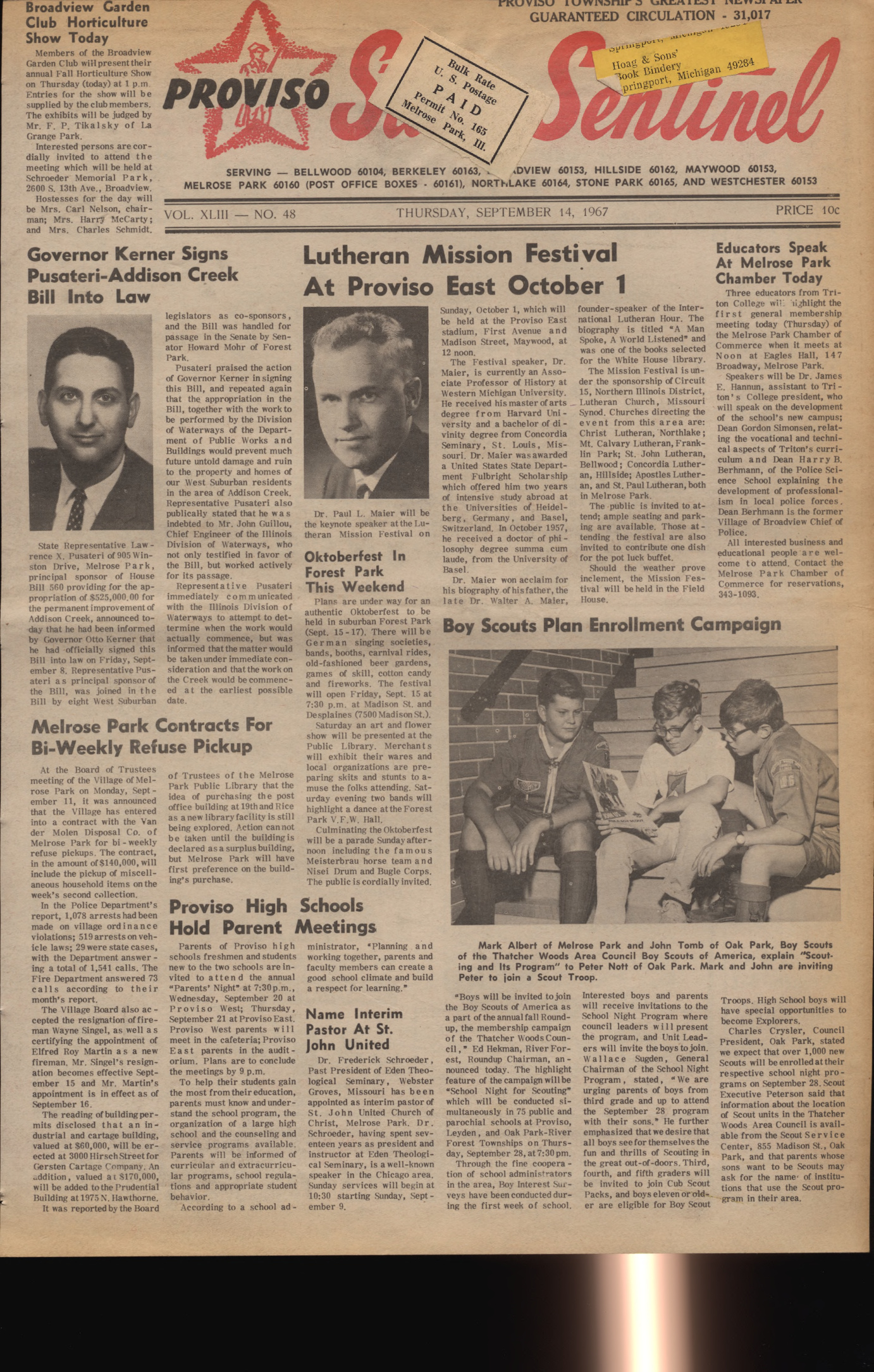 Proviso Star-Sentinel – 19670914