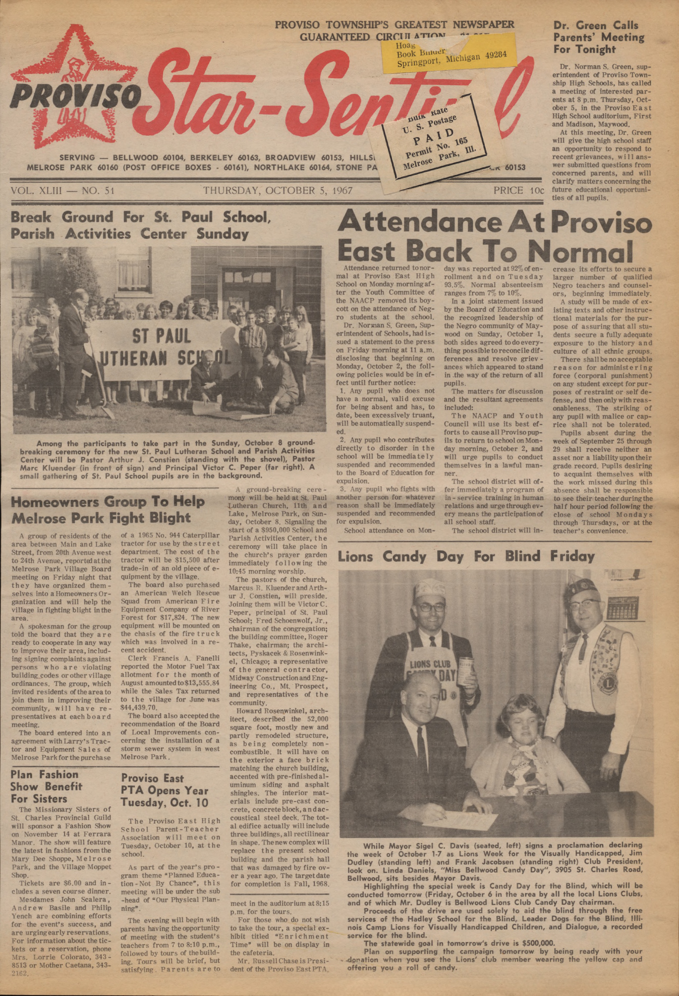 Proviso Star-Sentinel – 19671005