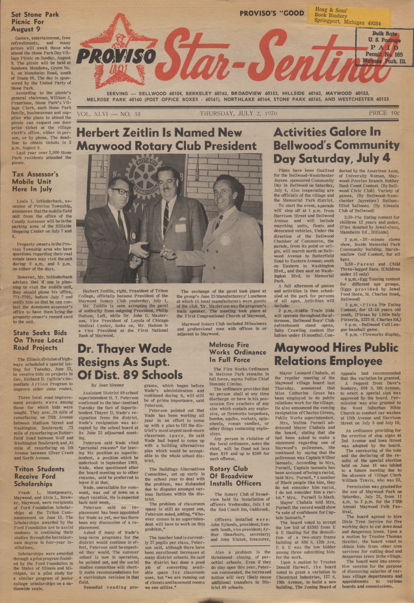 Proviso Star-Sentinel – 19700702