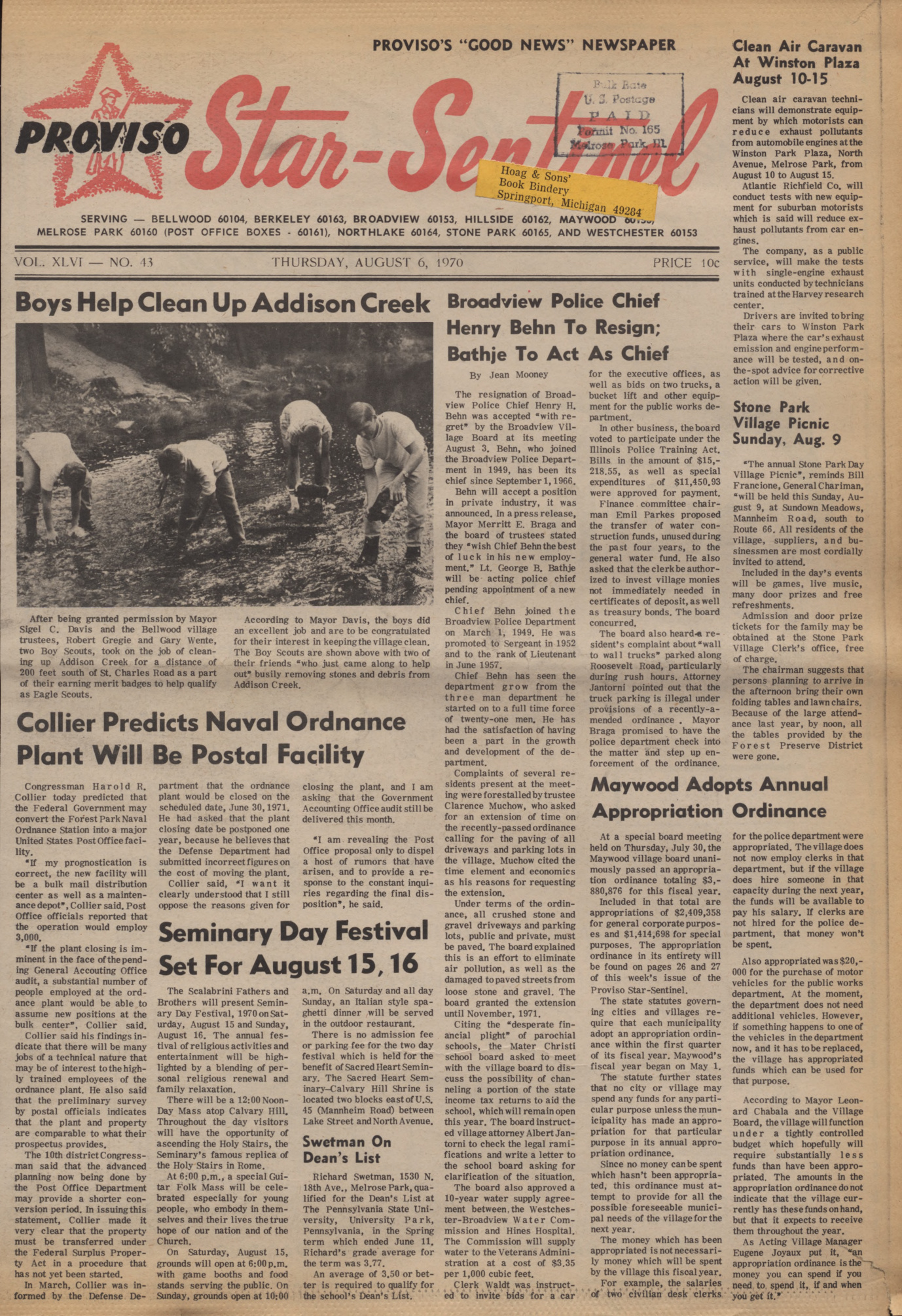 Proviso Star-Sentinel – 19700806