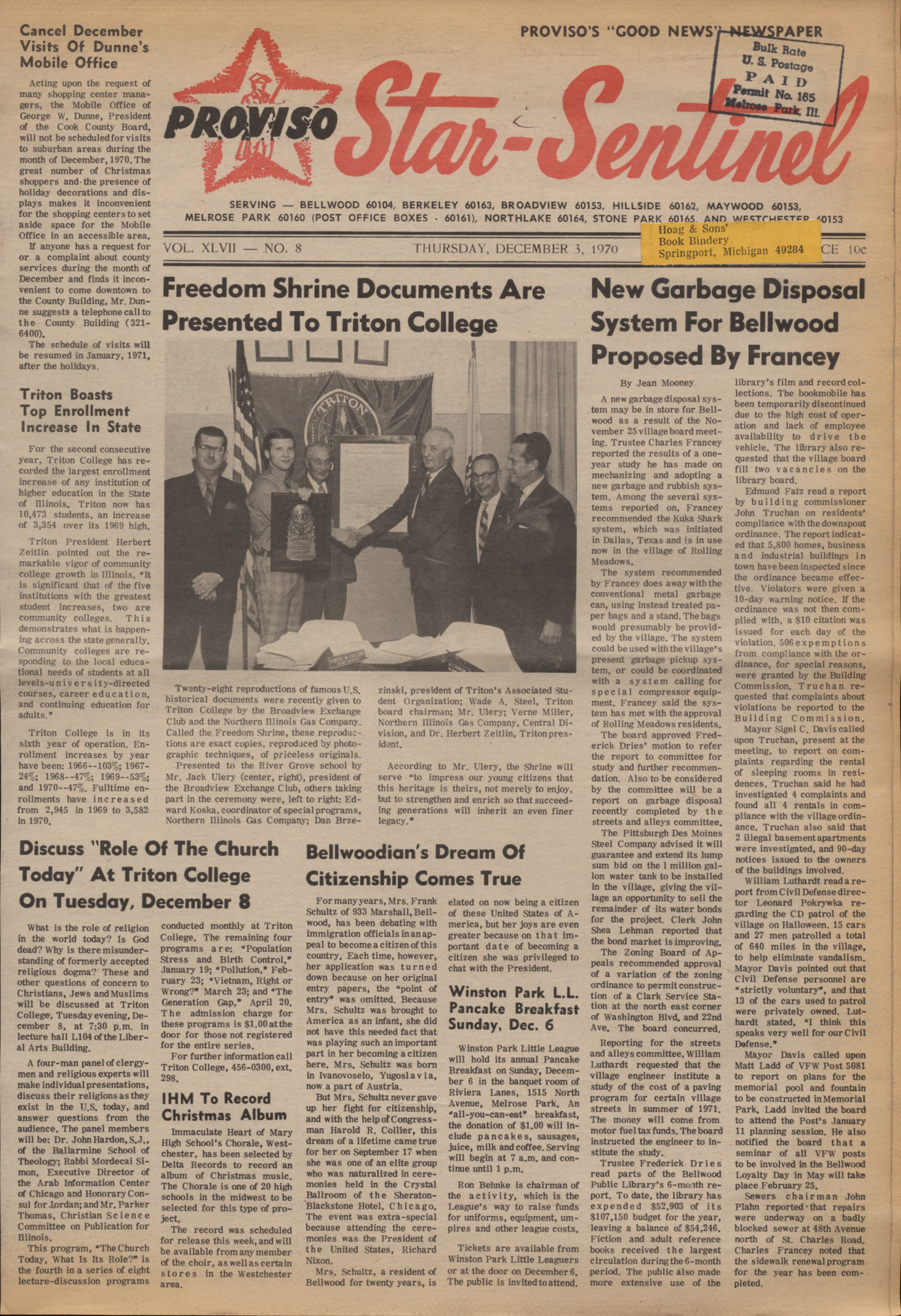 Proviso Star-Sentinel – 19701203