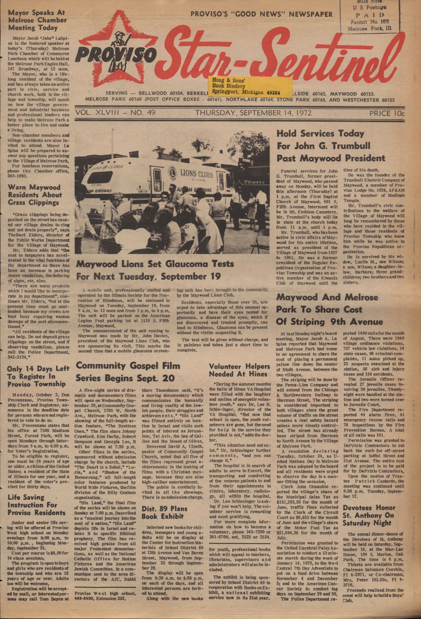Proviso Star-Sentinel – 19720914