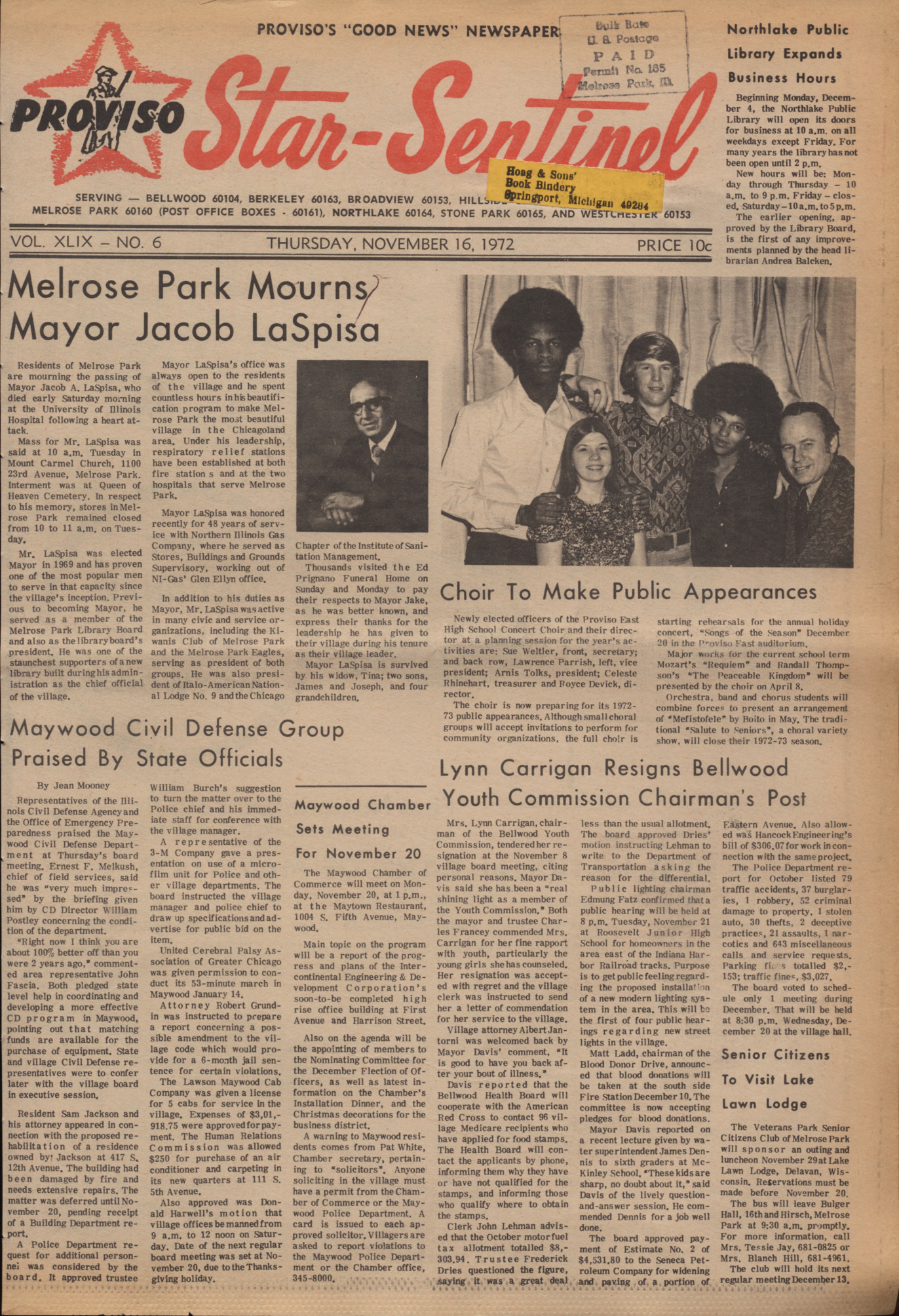 Proviso Star-Sentinel – 19721116
