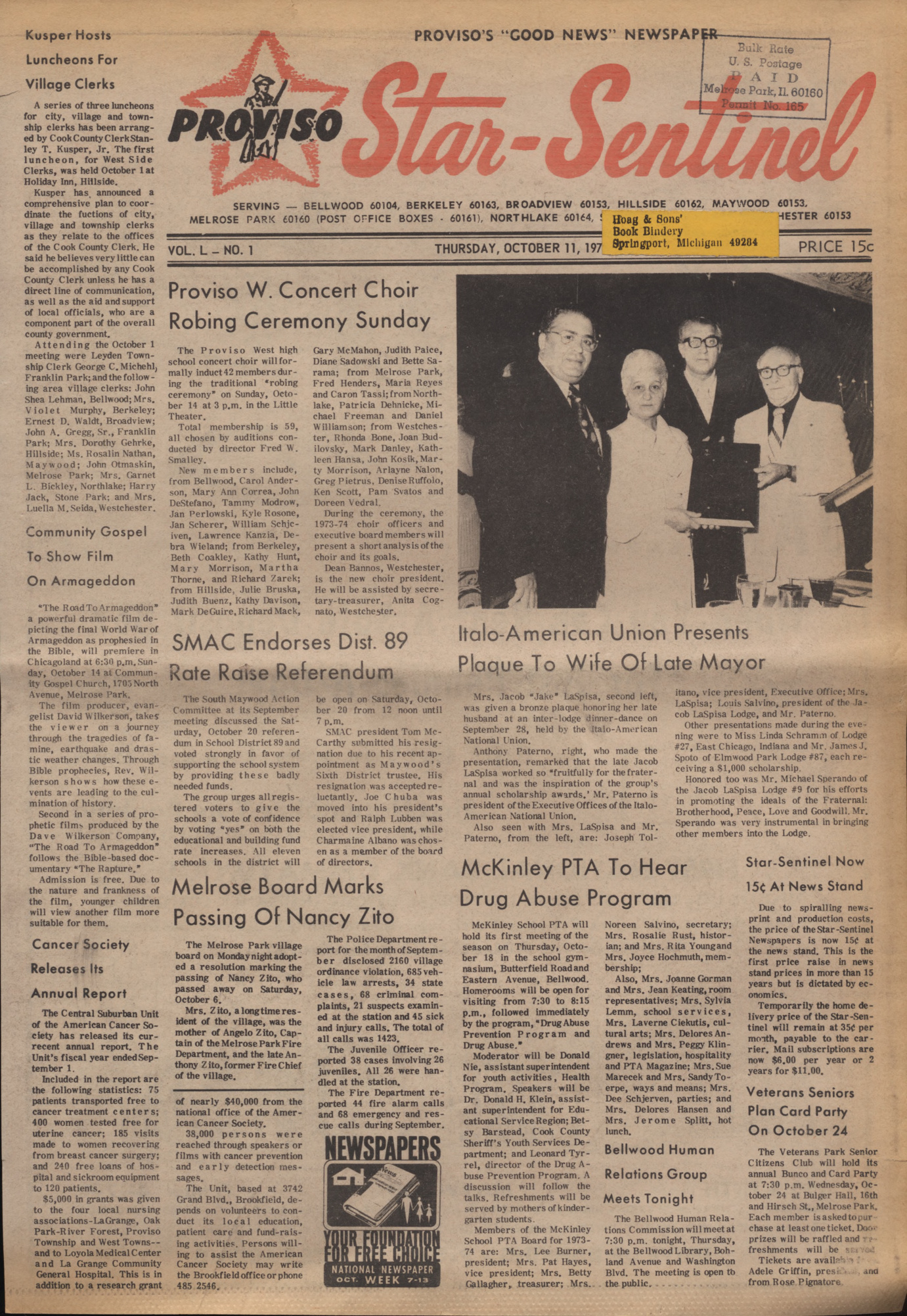 Proviso Star-Sentinel – 19731101