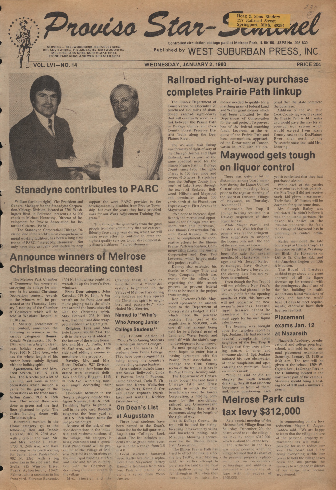 Proviso Star-Sentinel – 19800102