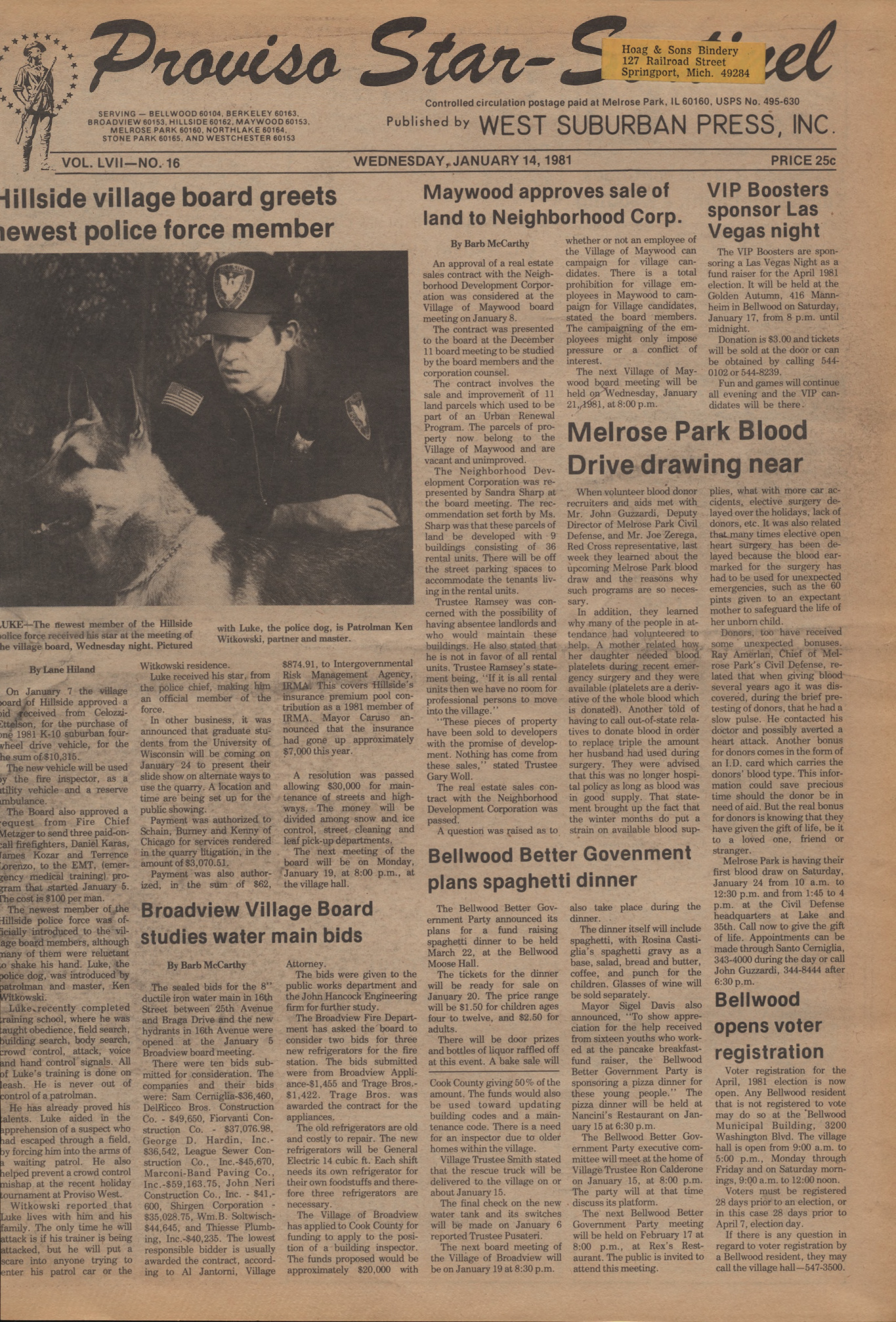Proviso Star-Sentinel – 19810114