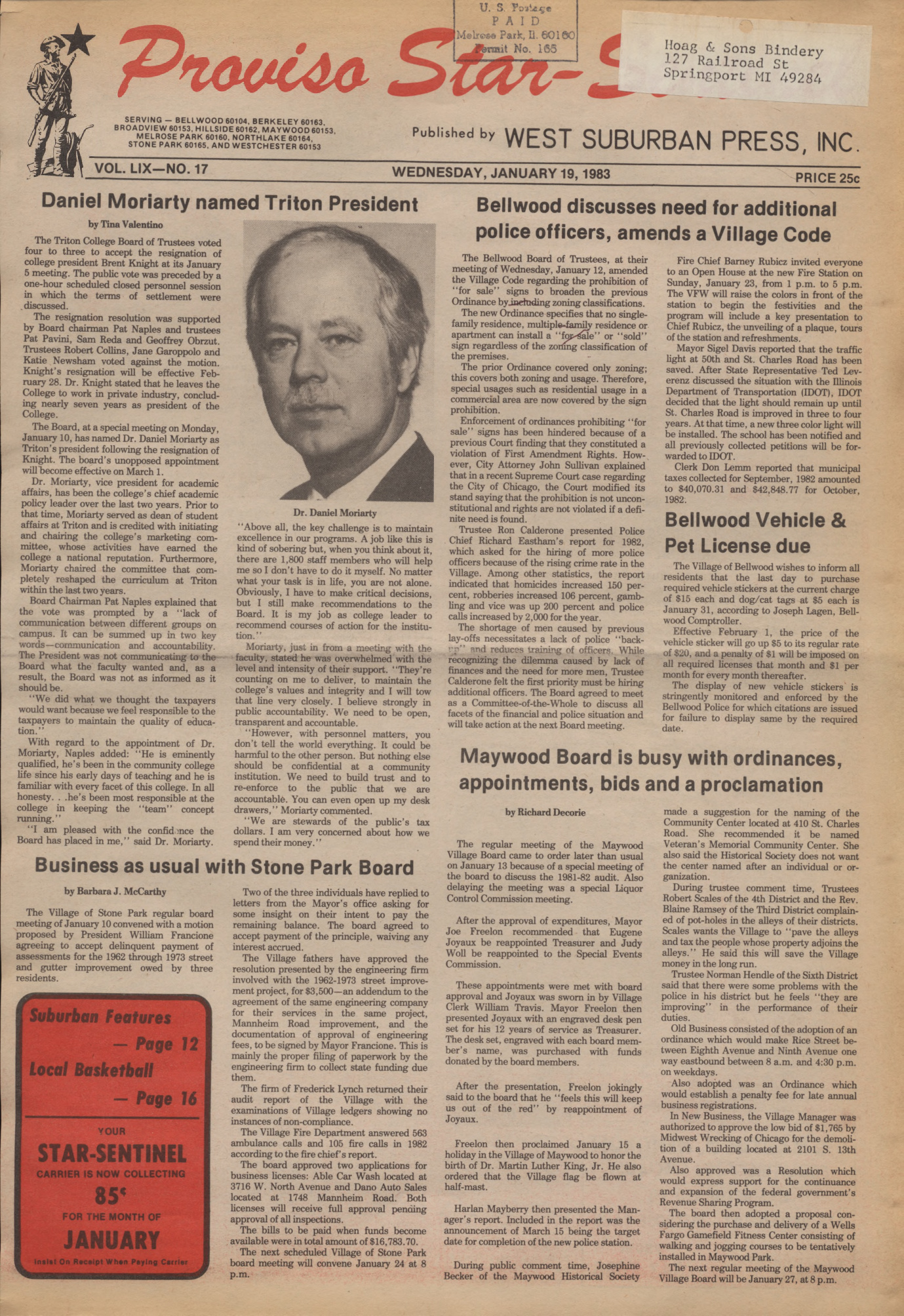 Proviso Star-Sentinel – 19830119