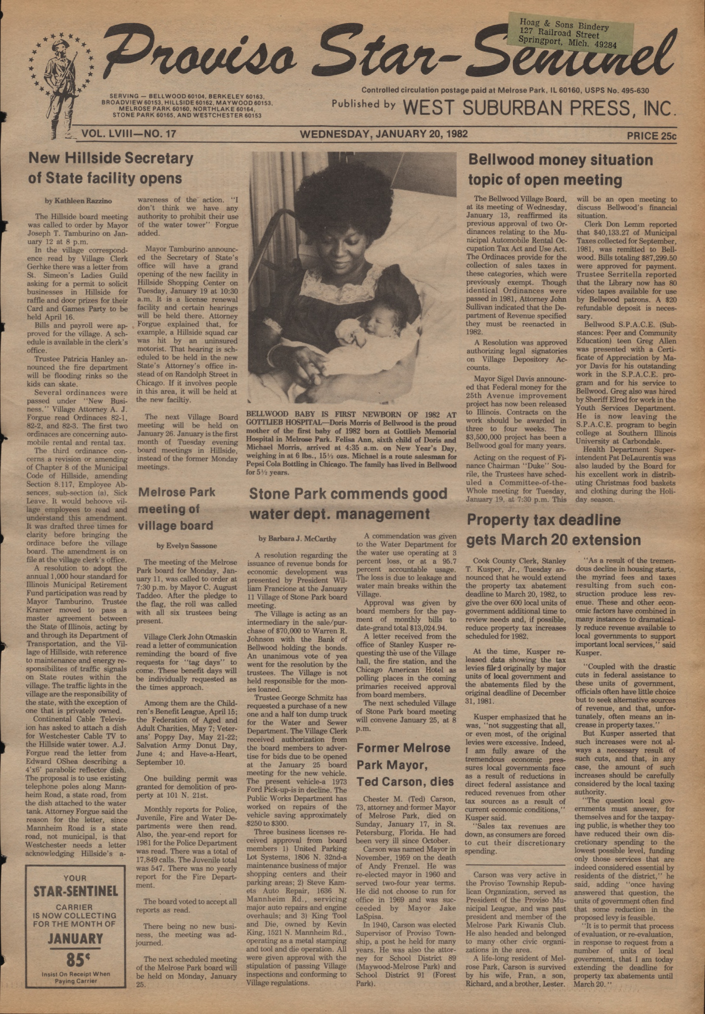 Proviso Star-Sentinel – 19820120