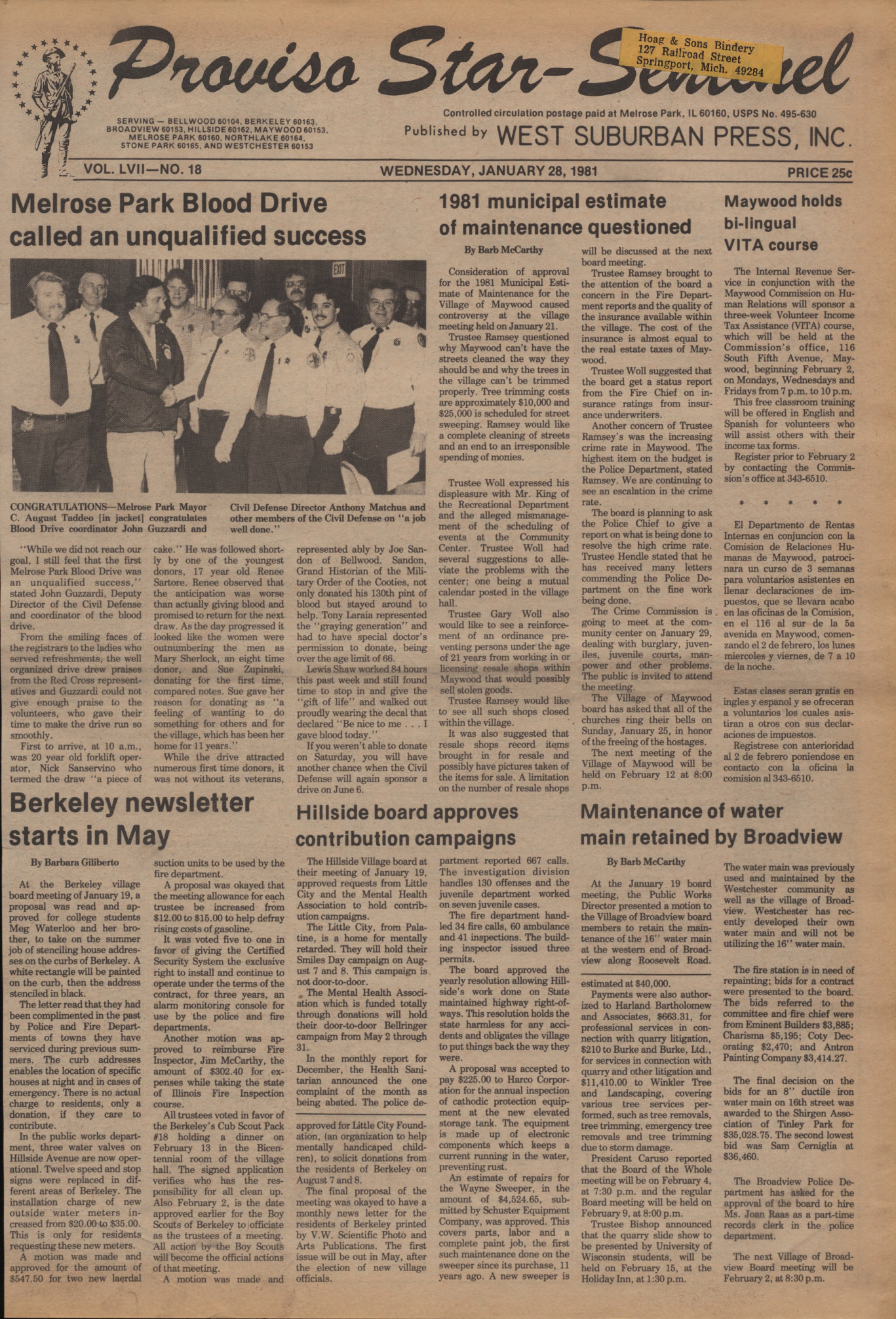 Proviso Star-Sentinel – 19810128