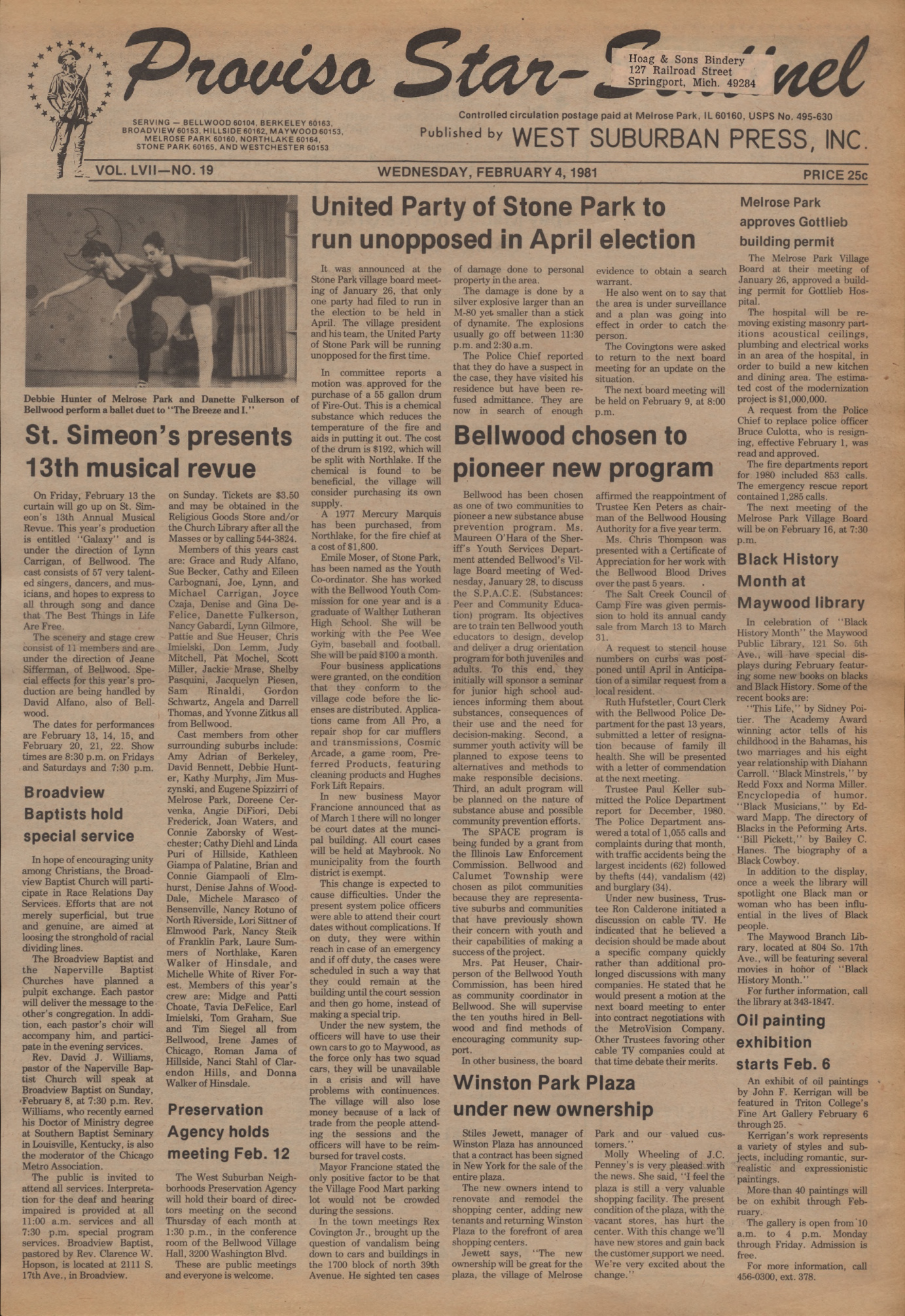 Proviso Star-Sentinel – 19810204