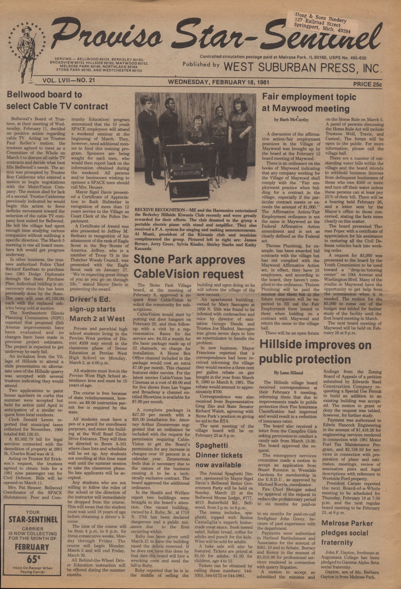 Proviso Star-Sentinel – 19810218