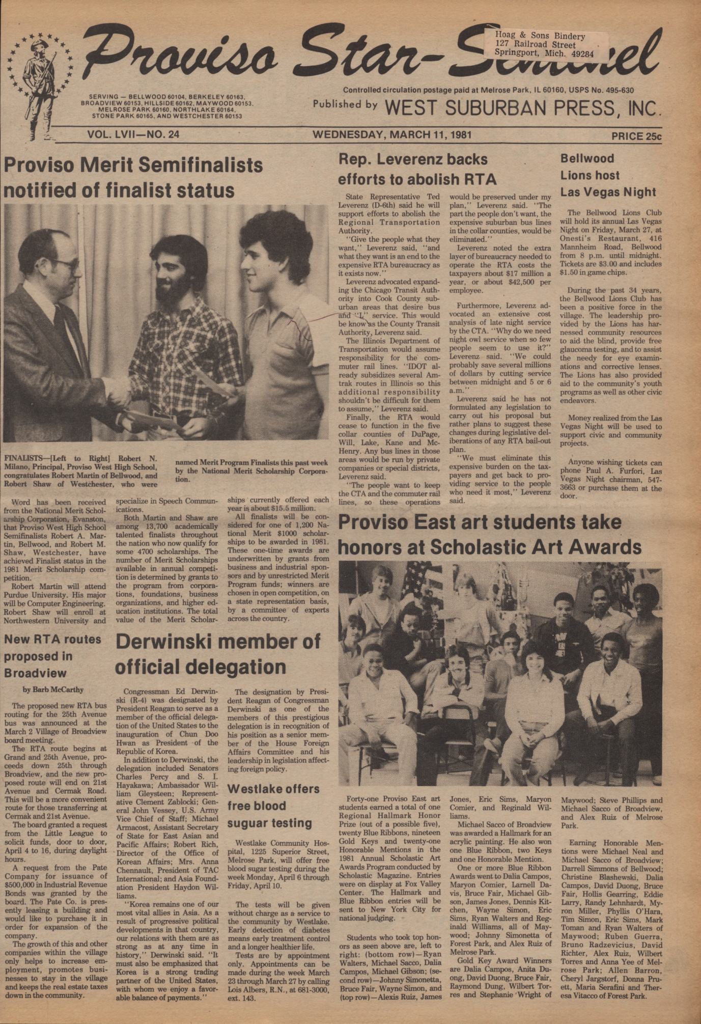 Proviso Star-Sentinel – 19810311
