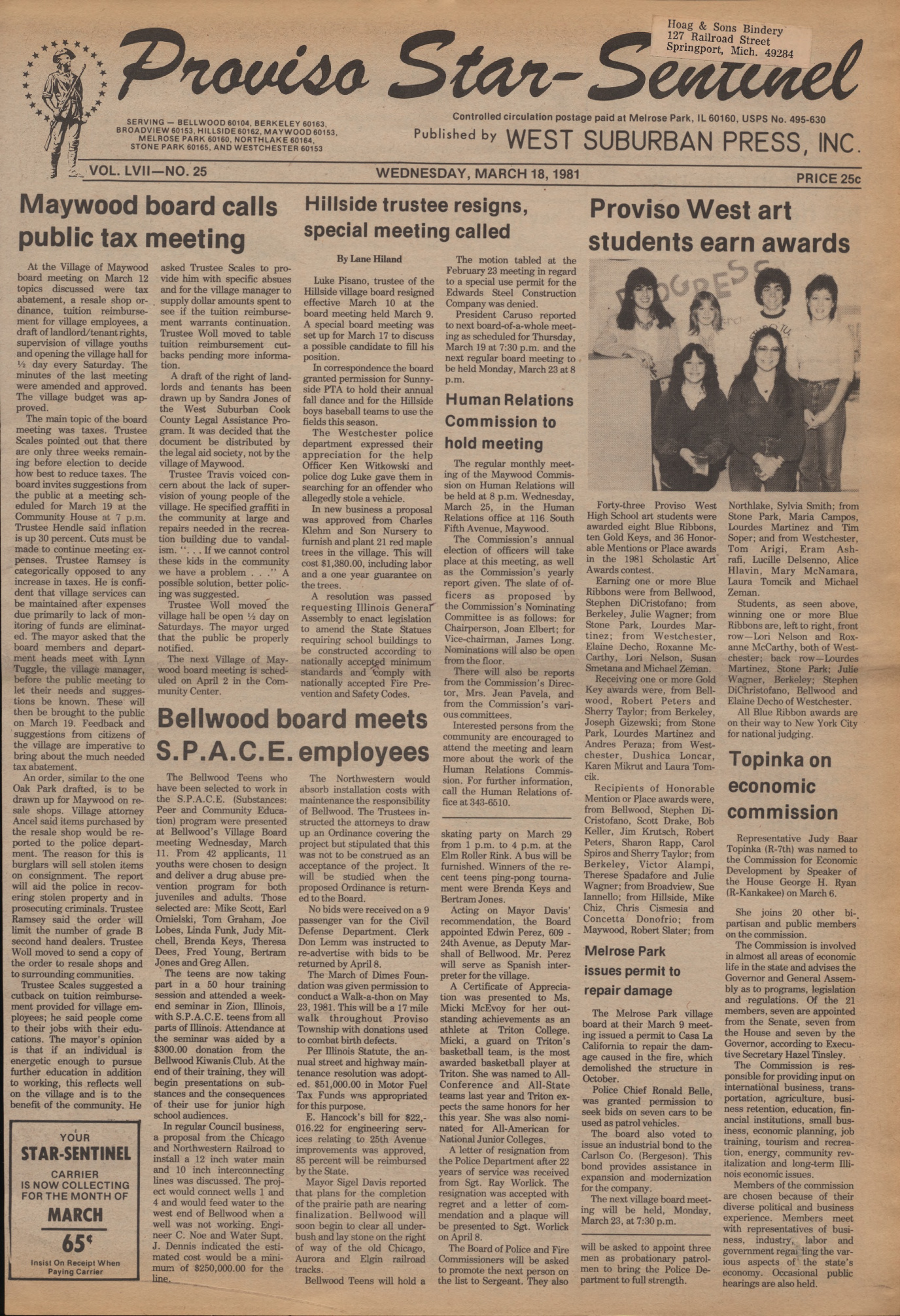Proviso Star-Sentinel – 19810318