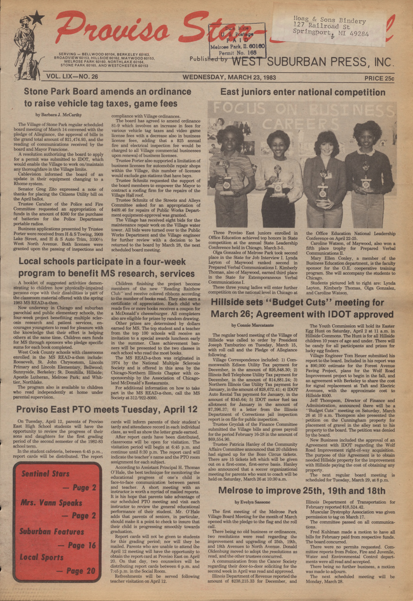 Proviso Star-Sentinel – 19830323