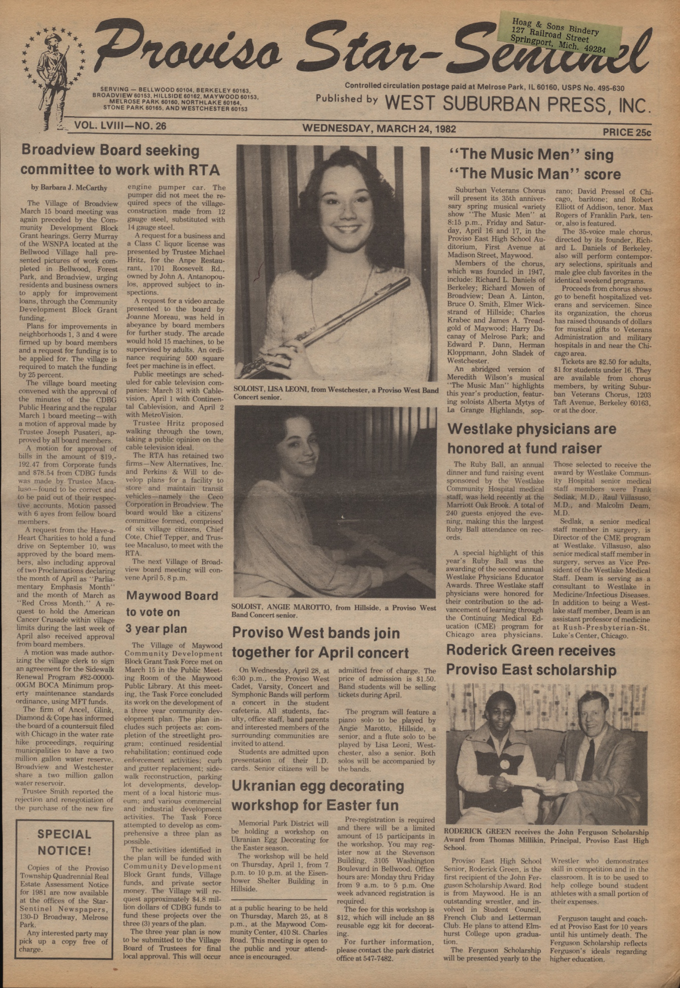 Proviso Star-Sentinel – 19820324